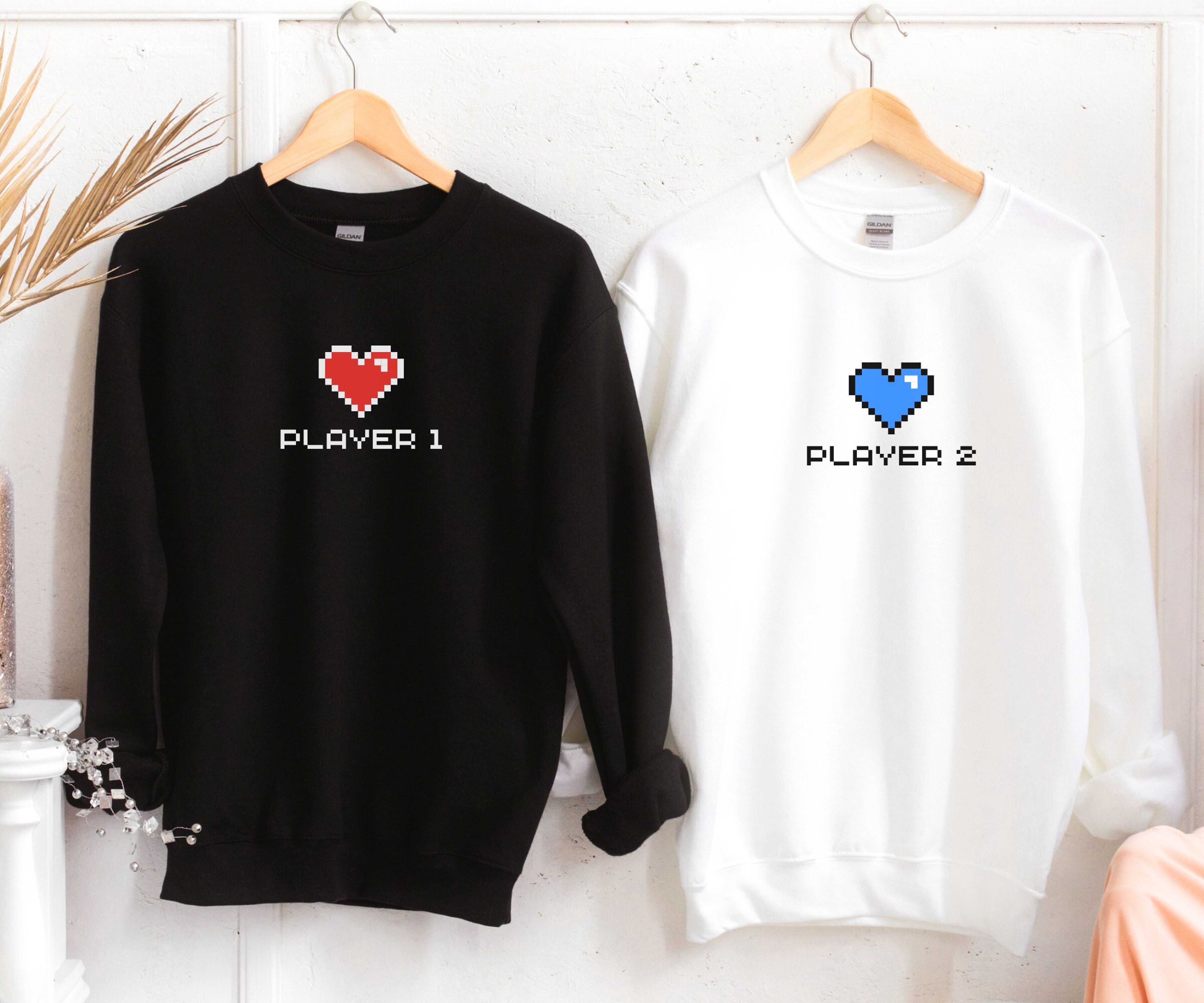 Player 1 Player 2, Gaming Sweatshirt, Gaming Hoodie, Gaming Couple, Gift for Gamers, Couple Sweatshirt, Matching Hoodie, Gamer Birthday Gift