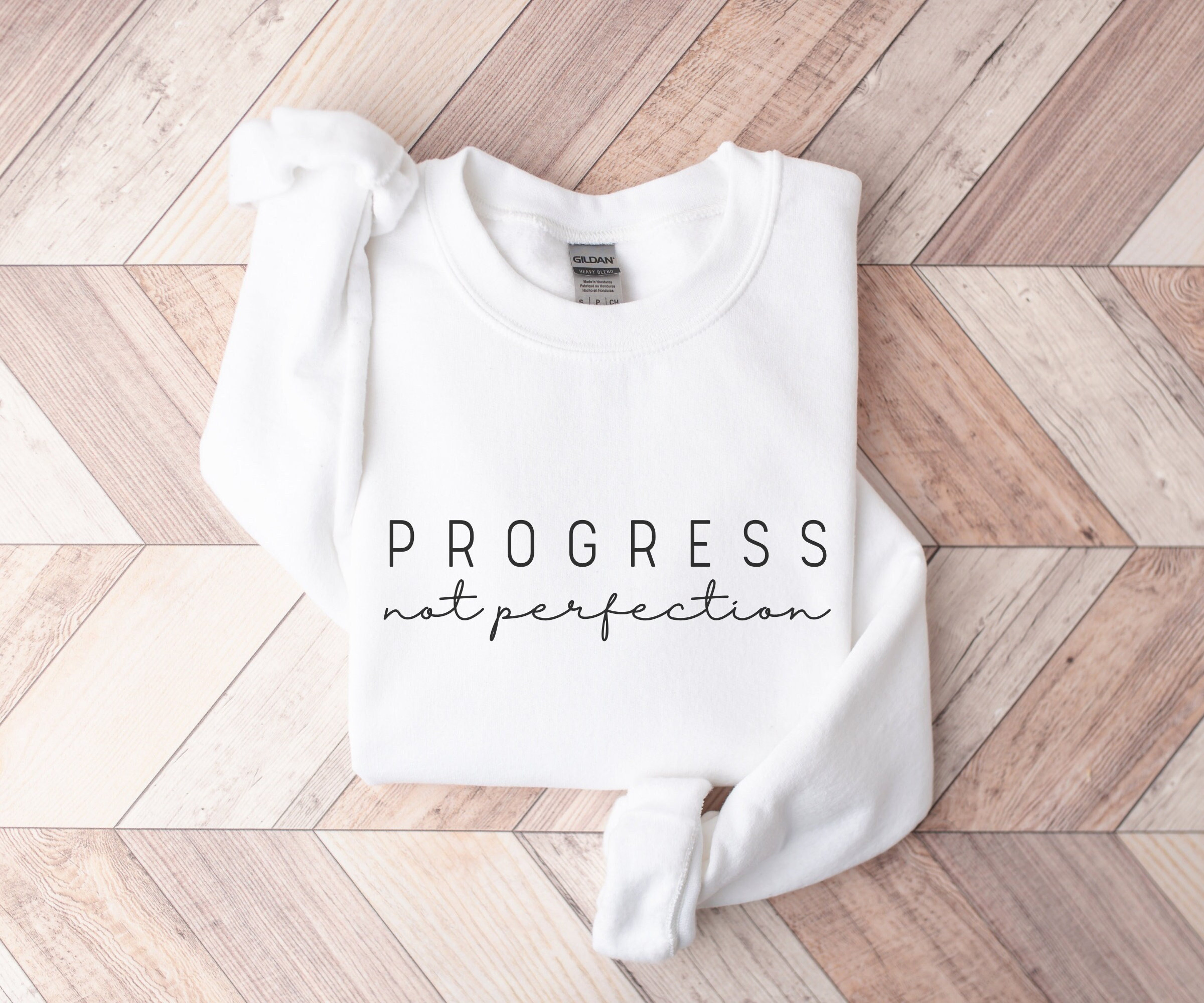 Progress Not Perfection, Minimalist Sweatshirt, Mental Health Awareness Gift, Motivation Hoodie, Positive Sweatshirt, Inspirational Sweater