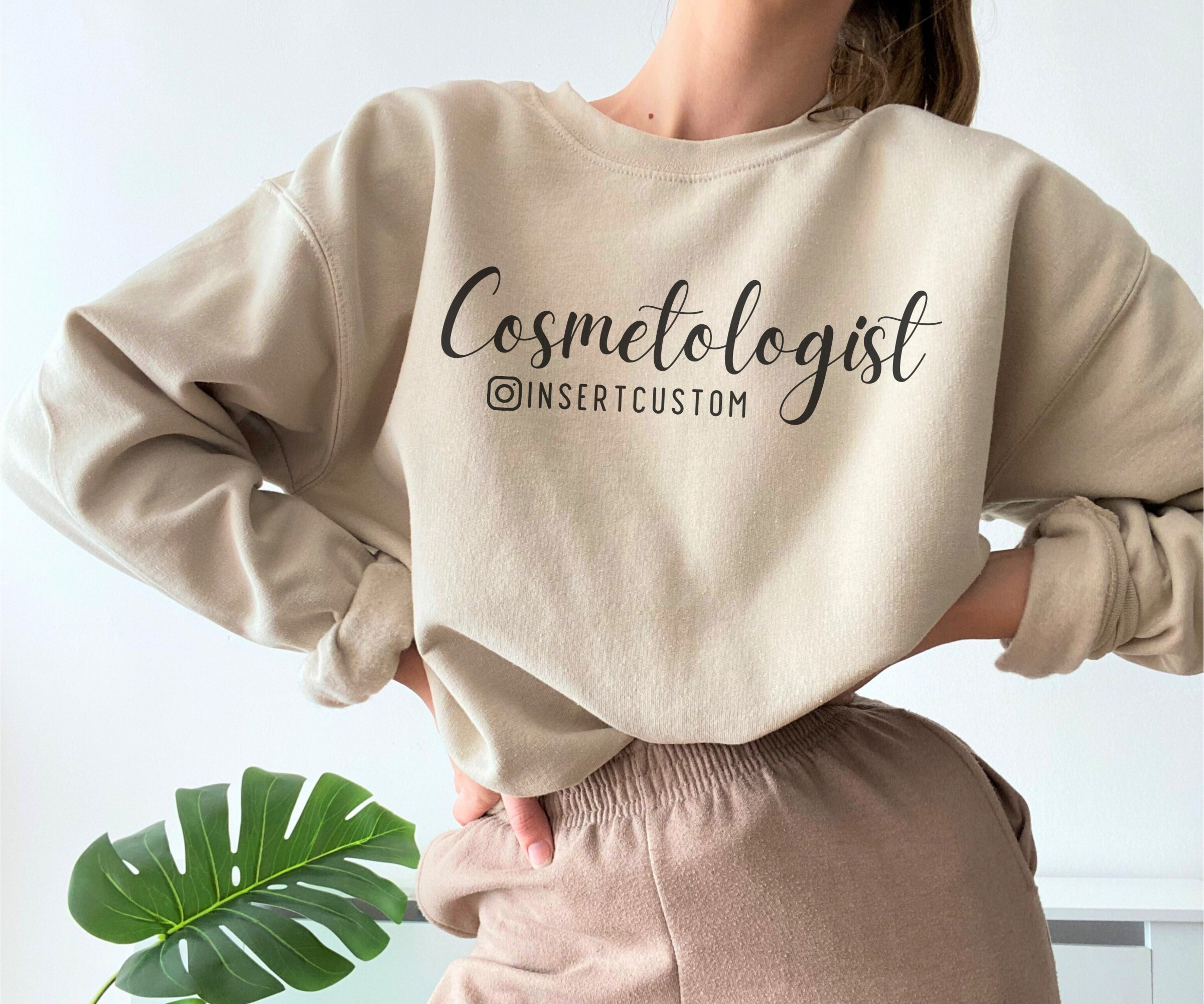 Custom Cosmetologist Sweatshirt, Personalized Cosmetology Sweater, Custom Gift for Cosmetologist, Makeup Artist, Hairstylist, Nail Tech Gift