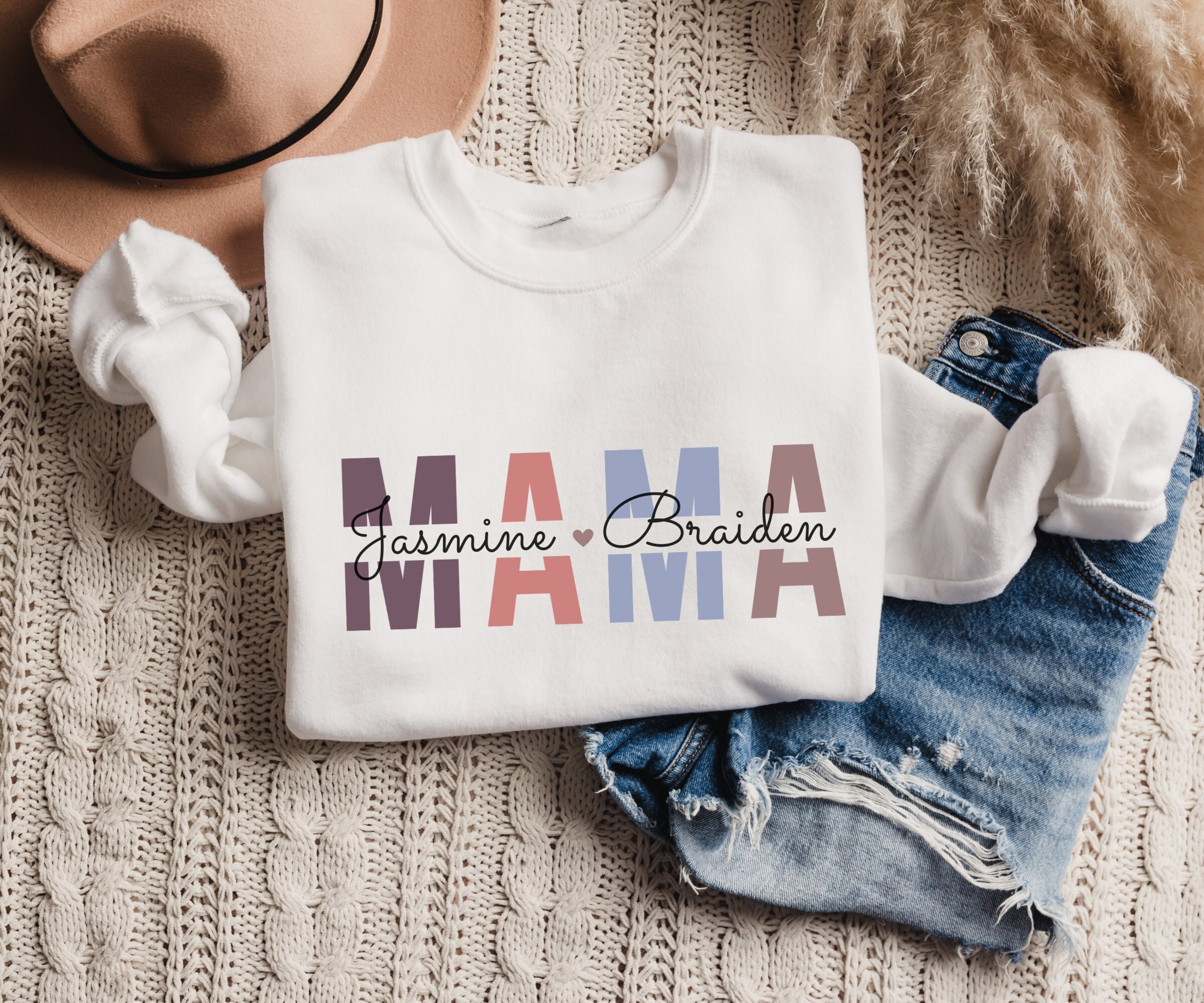 Mom Sweatshirt Personalized, Custom Mom Sweater, Personalized Sweatshirt for Mom, Custom Gift for Mom, Personalized Mom Birthday Gift