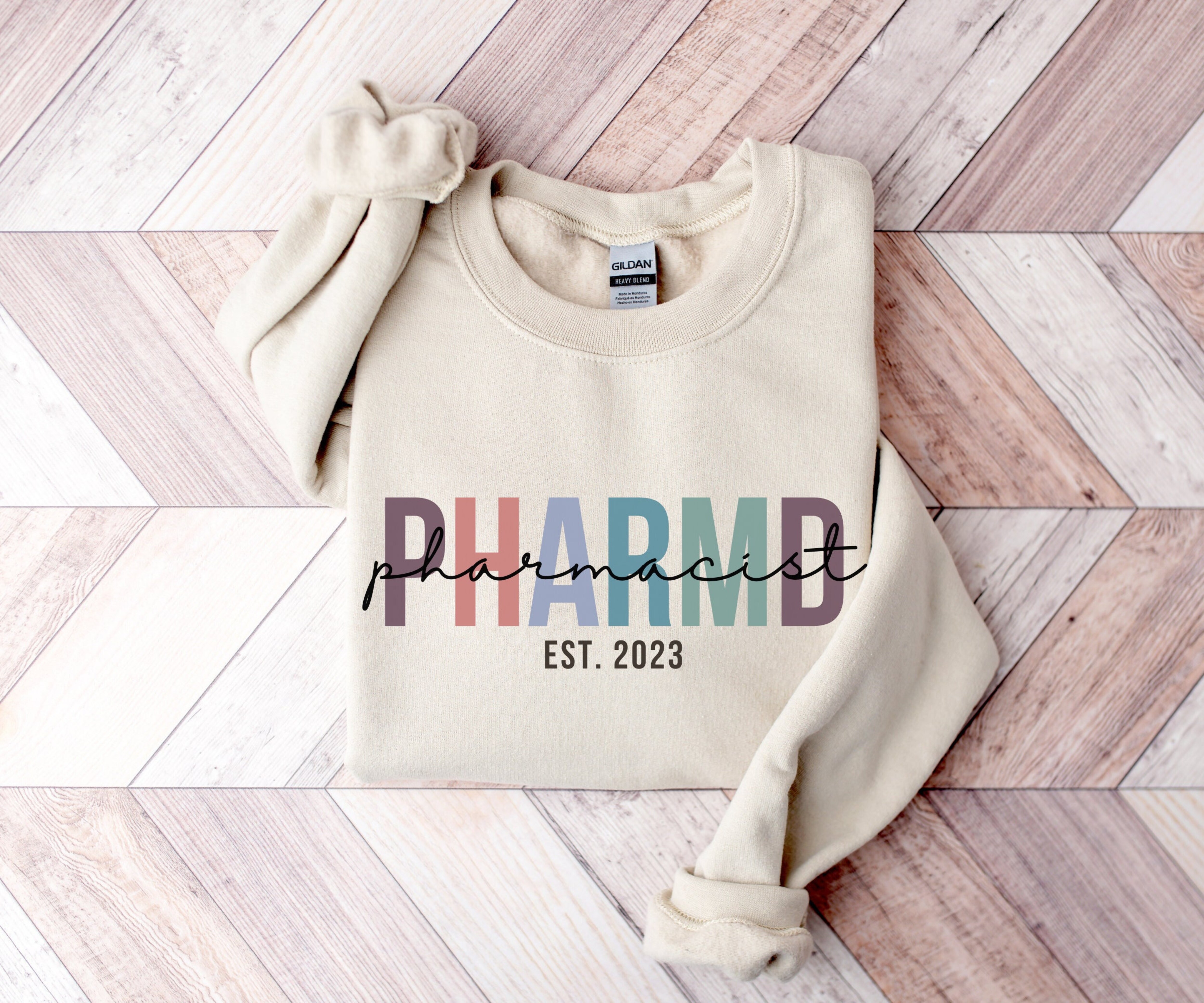 Custom Year Pharmacist Sweatshirt, PharmD Est Sweater, Pharmacy Hoodie, Gift for Pharmacist, Pharmacy Student Sweater, Doctor of Pharmacy