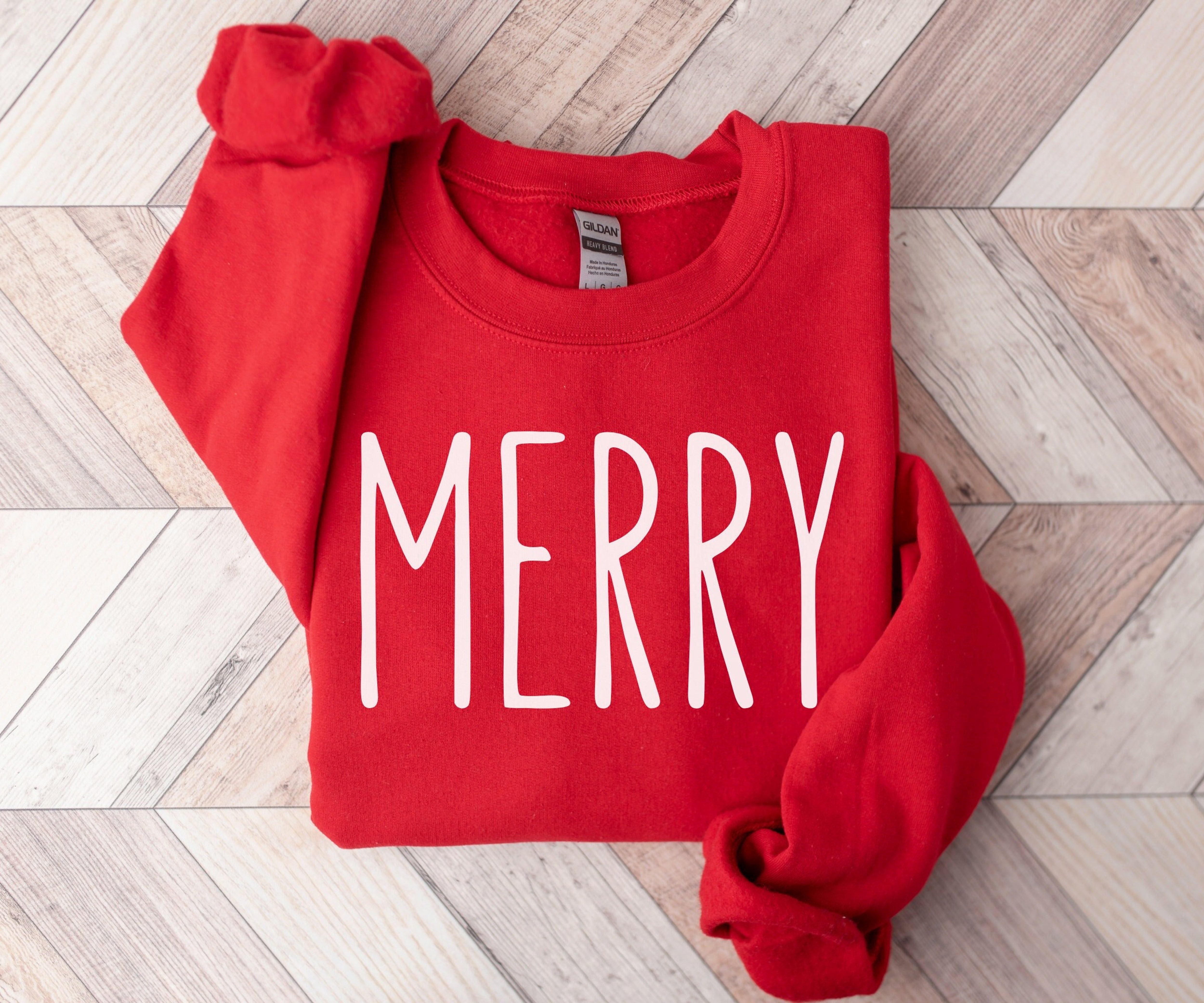 Merry Sweater, Oversized Christmas Sweatshirt, Holiday Christmas Crewneck, Xmas Gift for Her, Christmas Sweaters for Women, Christmas Gift