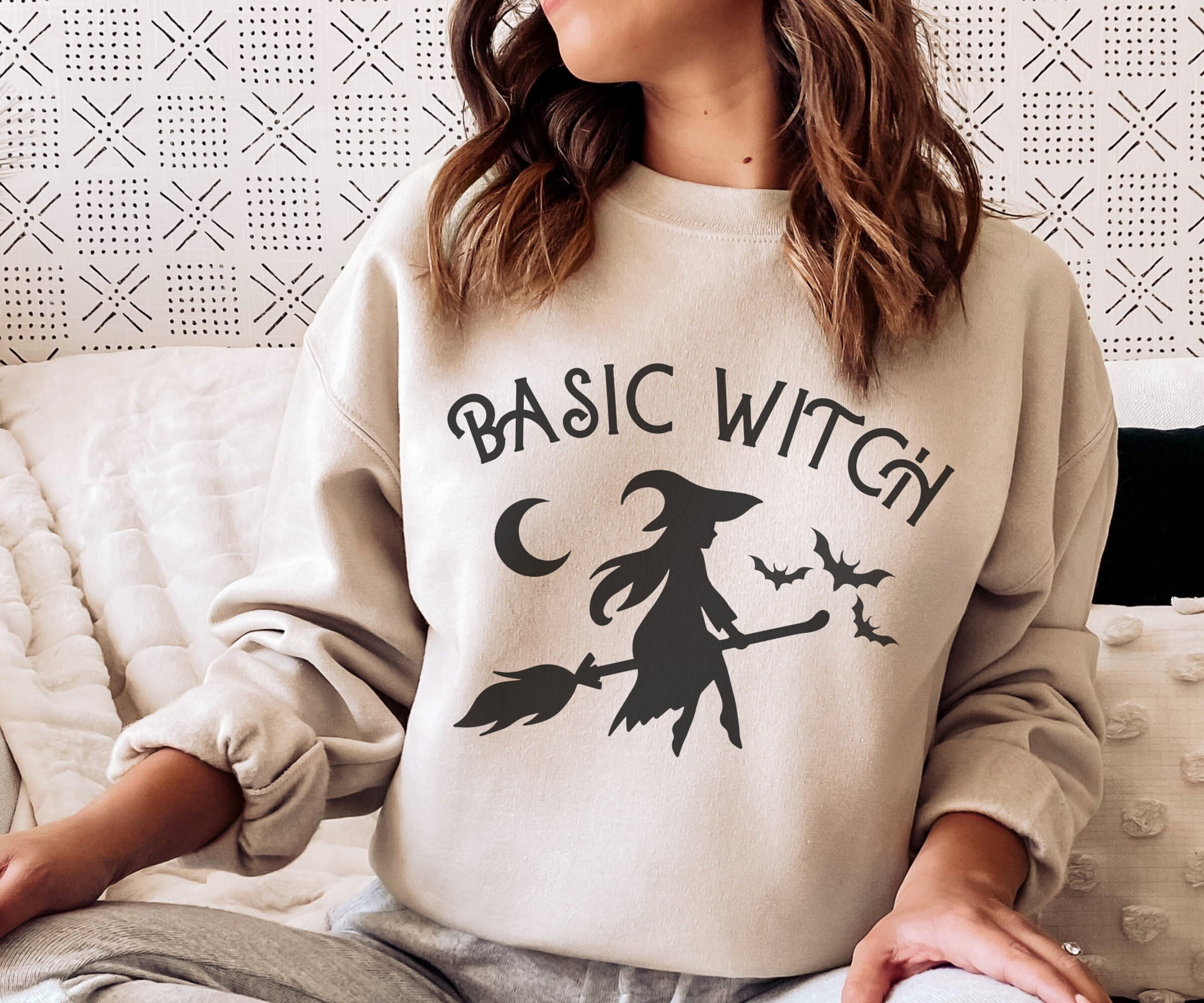 Basic Witch Sweatshirt, Cute Witch Sweater, Halloween Sweatshirt, Cute Halloween Crewneck, Womens Halloween Sweater, Cute Fall Sweatshirt