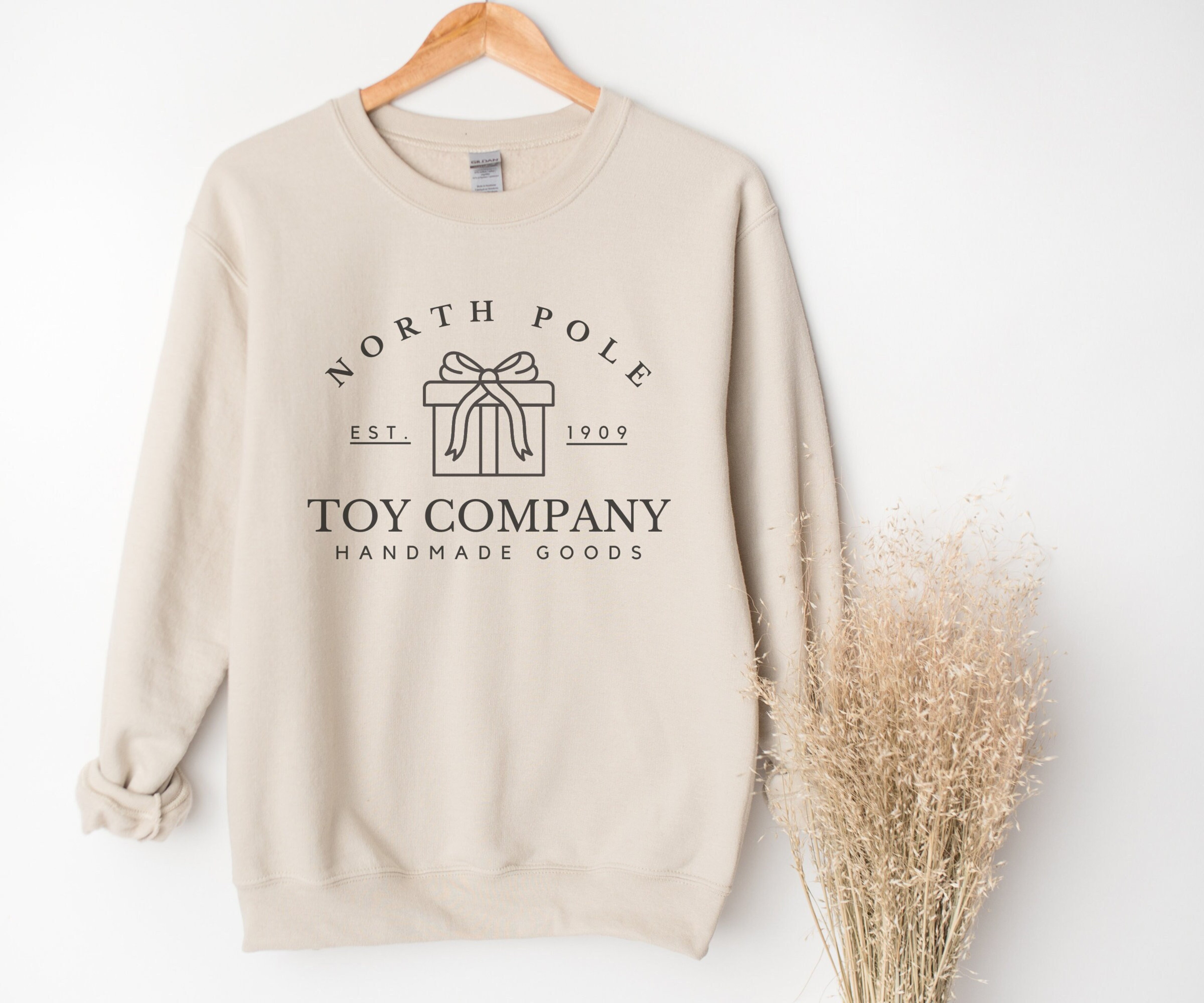 North Pole Toy Company, Vintage Christmas Sweatshirt, Oversized Unisex Christmas Hoodie, Cute Holiday Sweatshirt, Trendy Christmas Crewneck