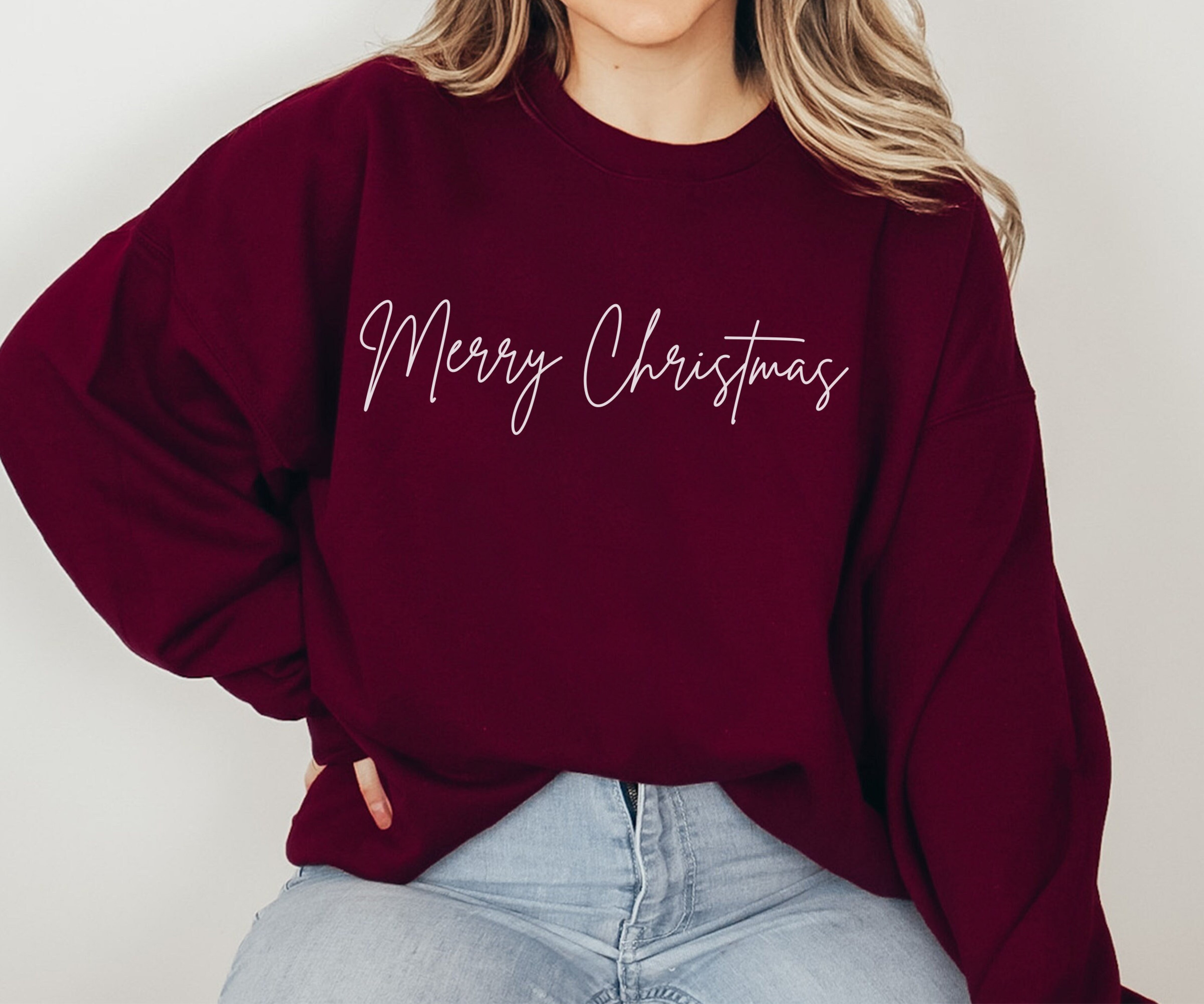 Merry Christmas Sweatshirt, Holiday Sweater, Christmas Pullover, Christmas Sweaters for Women, Christmas Gift for Her, Cute Xmas Crewneck