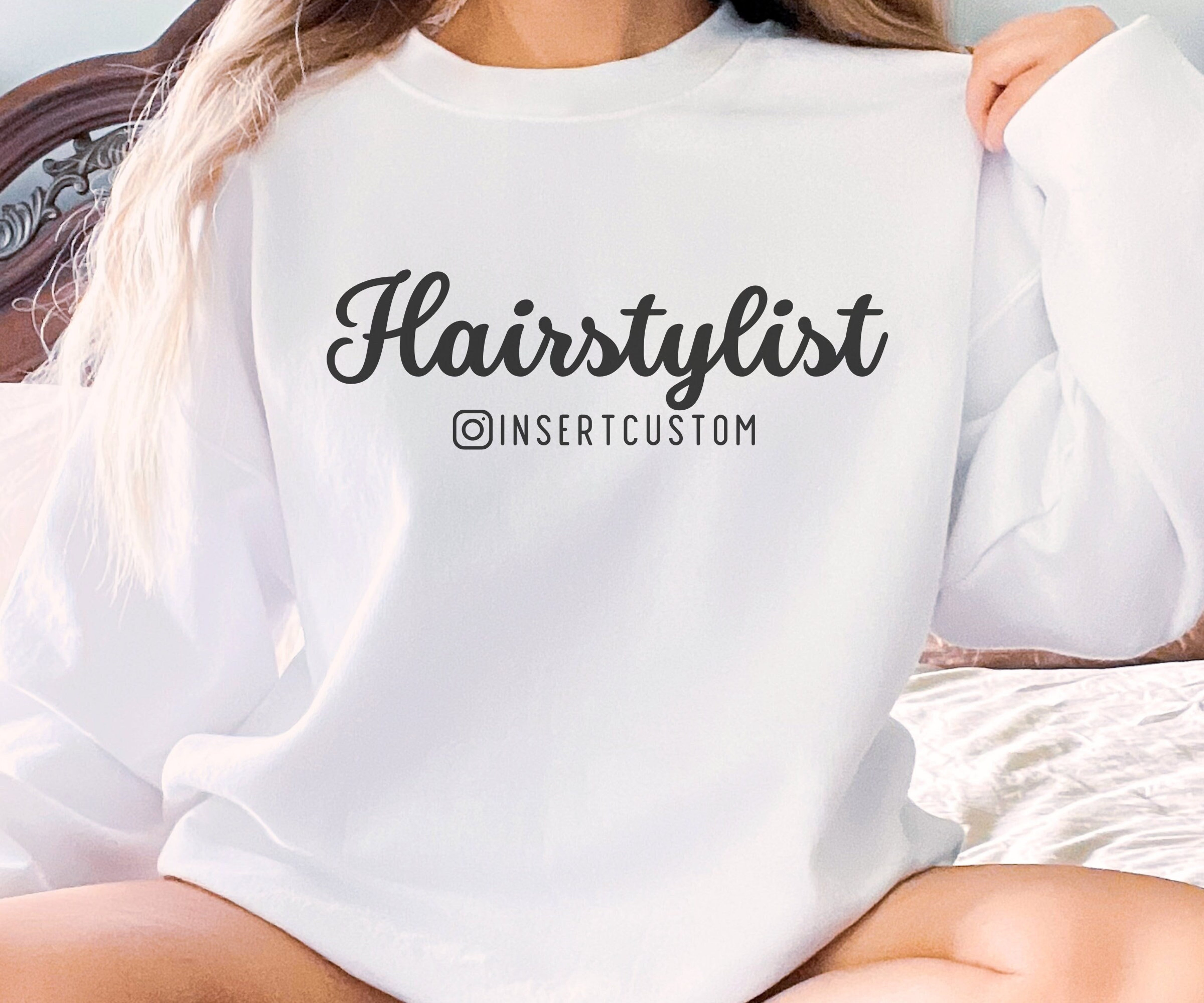 Personalized Hairstylist Sweatshirt, Custom Hairdresser Sweater, Custom Gift for Hairdresser, Cosmetology Grad Gift, Cosmetologist Crewneck