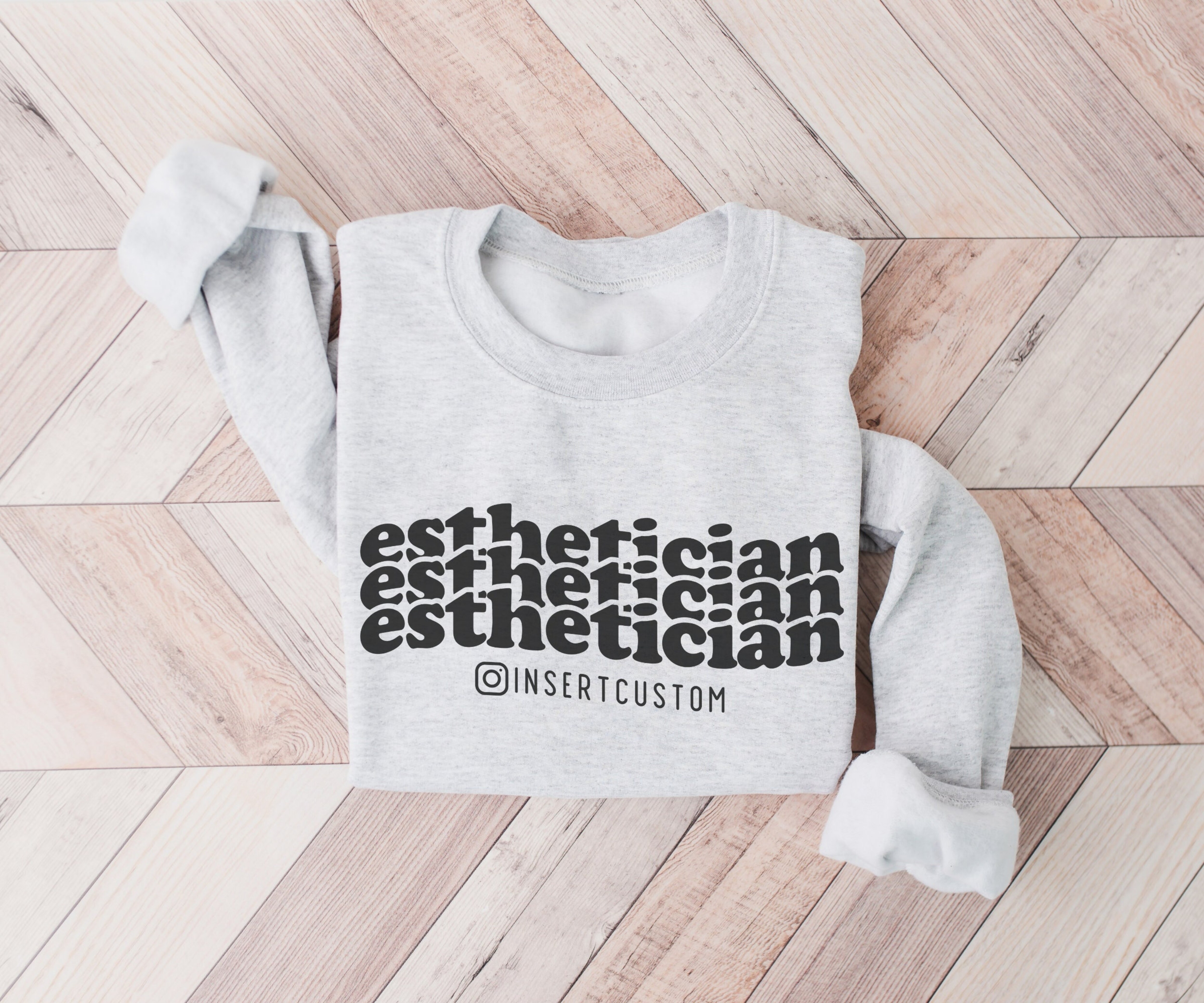 Custom Esthetician Sweatshirt, Personalized Esthetician Sweater, Custom Gift for Esthetician, Makeup Artist Sweatshirt, Lash Tech Sweatshirt