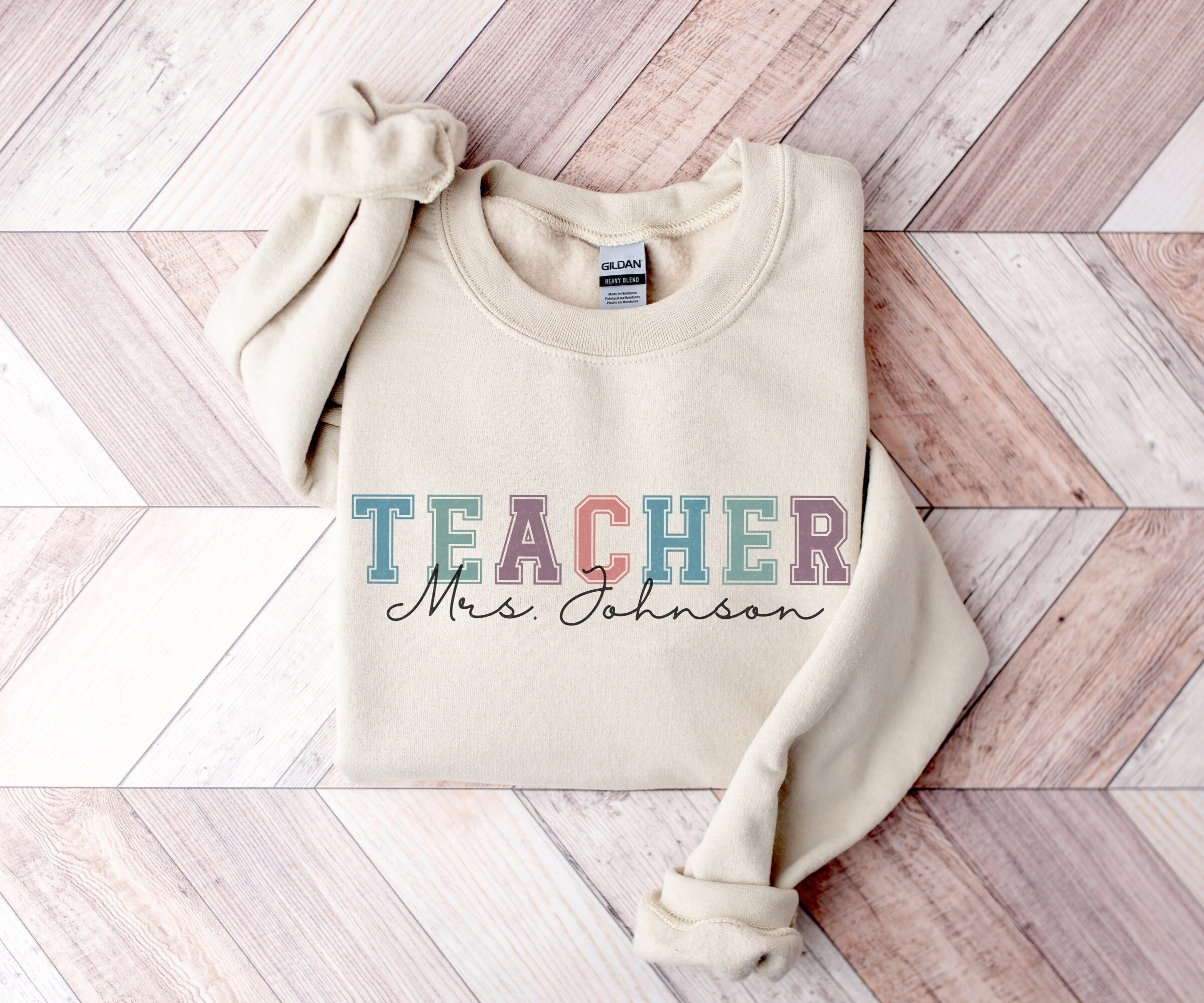 Custom Teacher Sweatshirt, Custom Name Sweatshirt, Personalized Teacher Sweater, Custom Teaching Gift Idea, Personalized Gift for Teacher