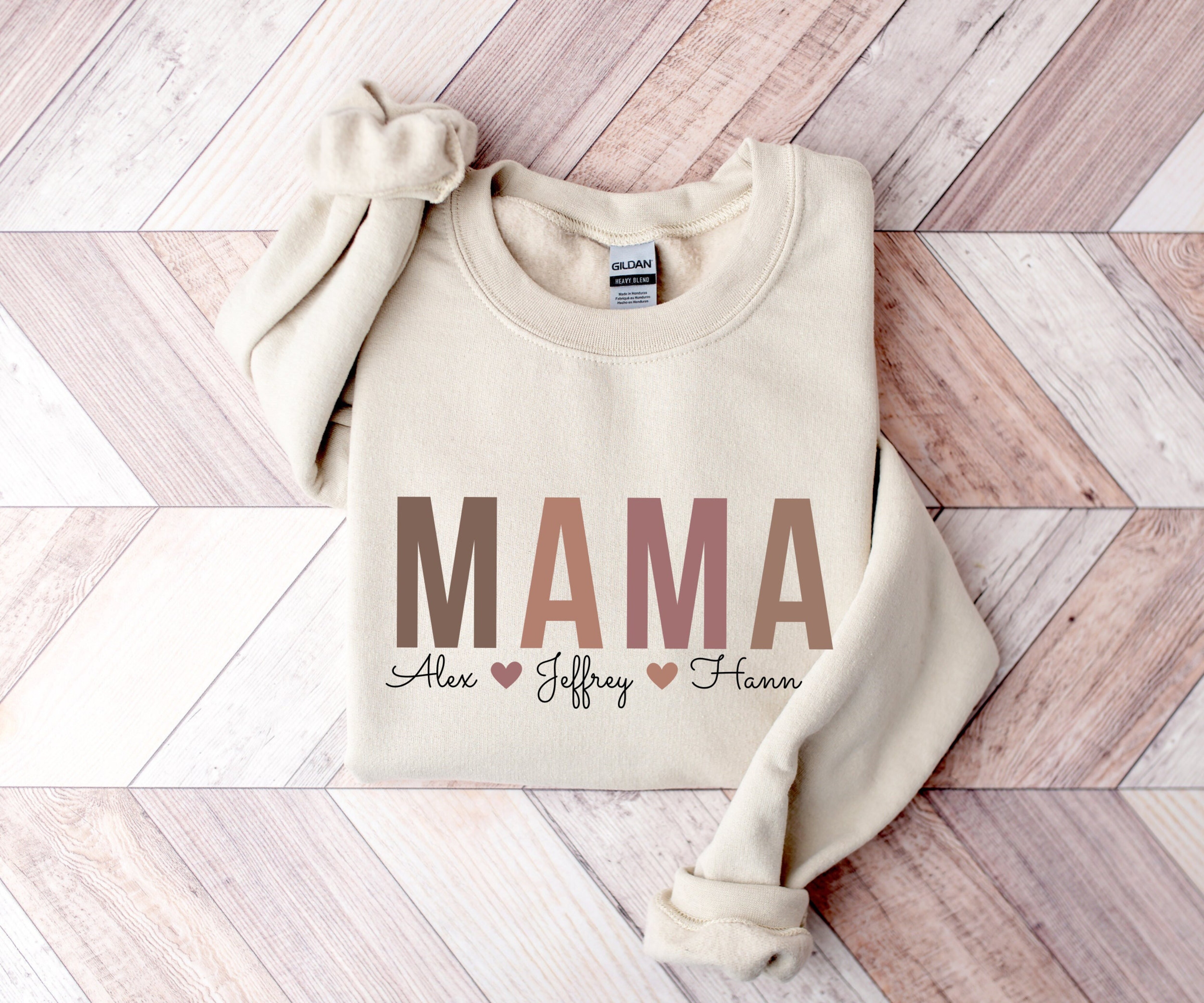 Personalized Sweatshirt for Mom, Custom Mama Sweatshirt with Kids Names, Mama Sweatshirt Gift, Mothers Day Sweatshirt, Mama Kids Names