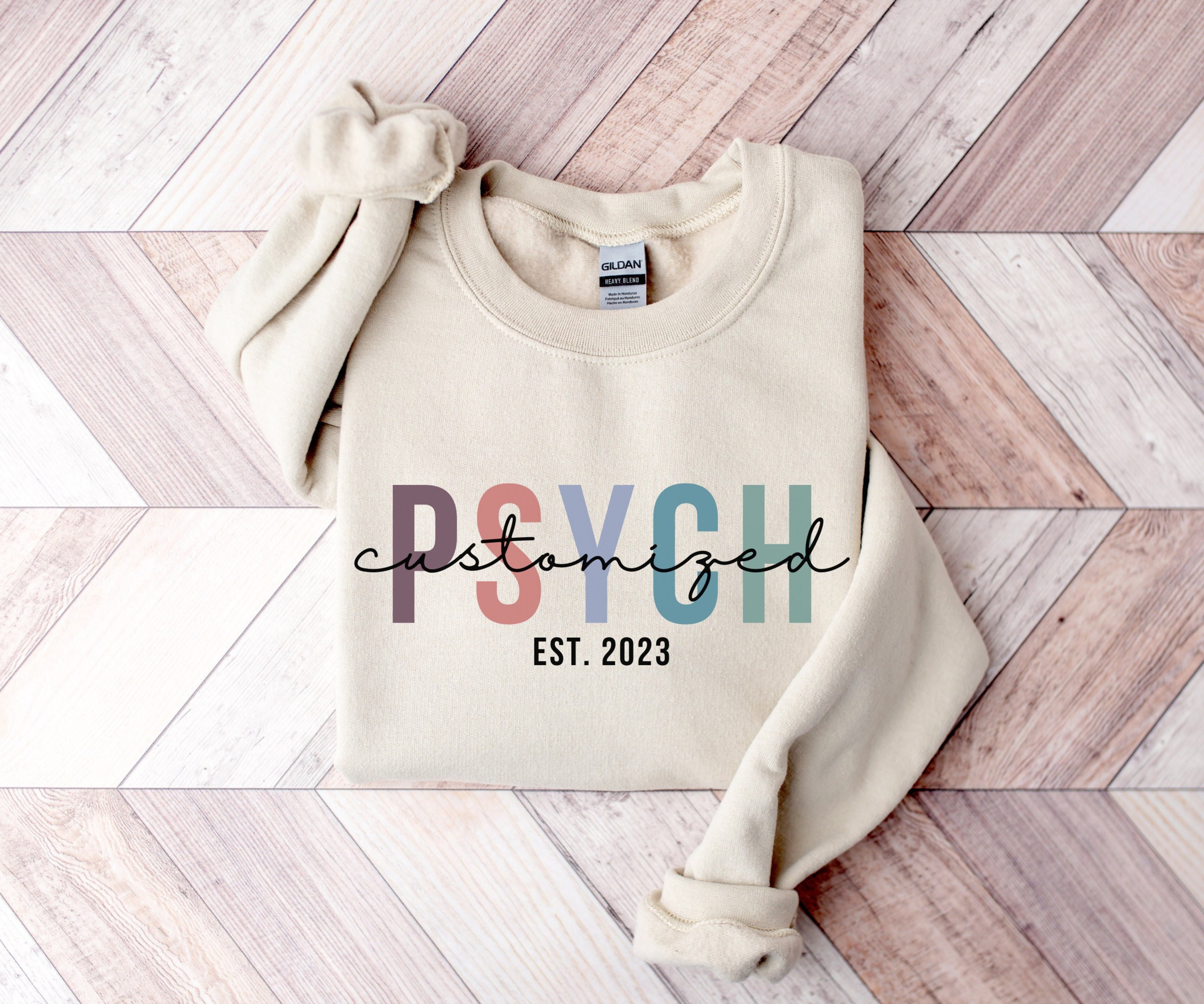 Custom Year Psychologist Sweatshirt, Customized Psychology Sweater, Personalized Psych Gift, New Registered Psychologist, Graduation Gift