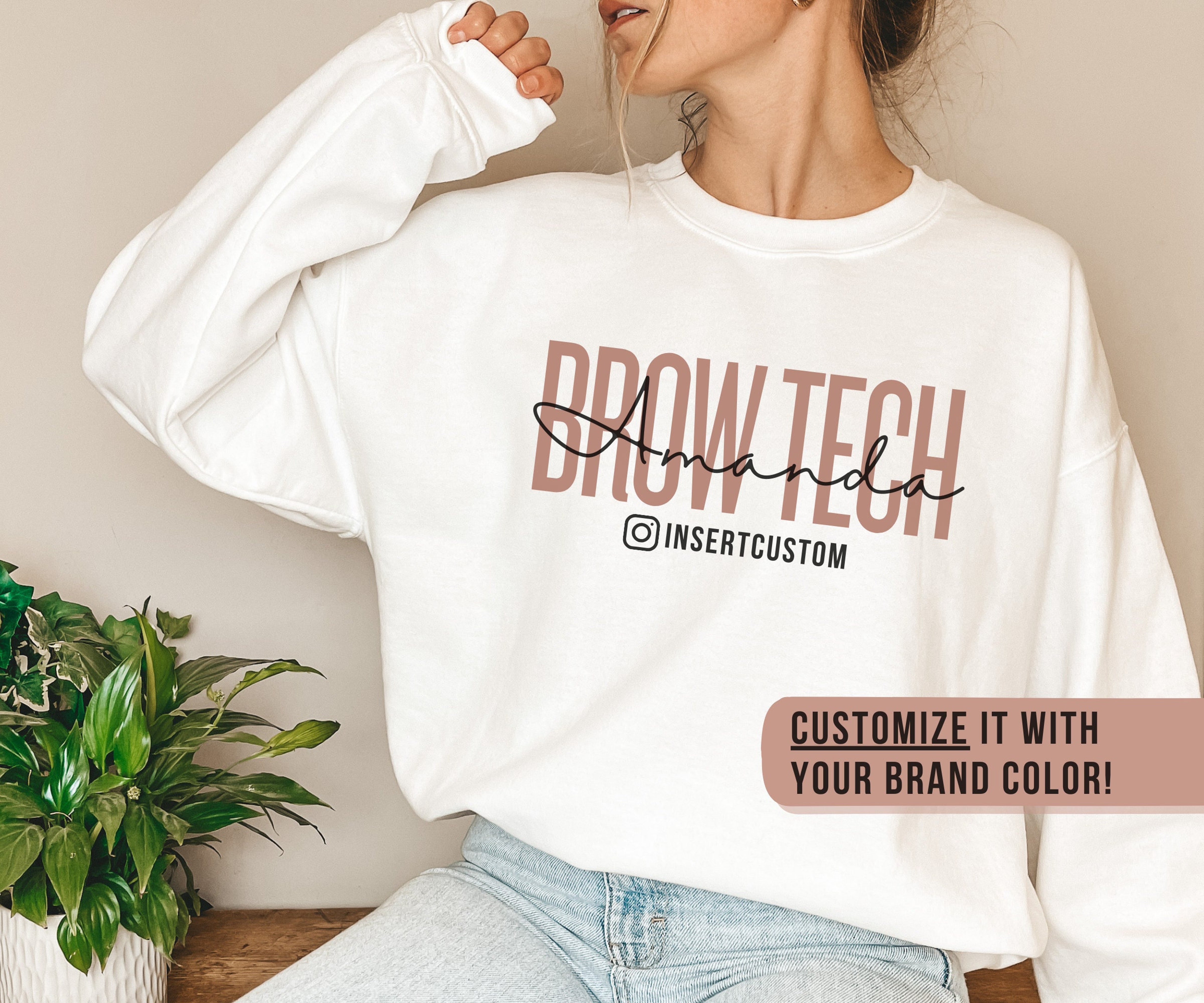 Personalized Brow Artist Sweatshirt, Custom Brow Tech Sweater, Custom Gift for Brow Artist, Eyebrow Tech Crewneck, Microblading Artist Gift