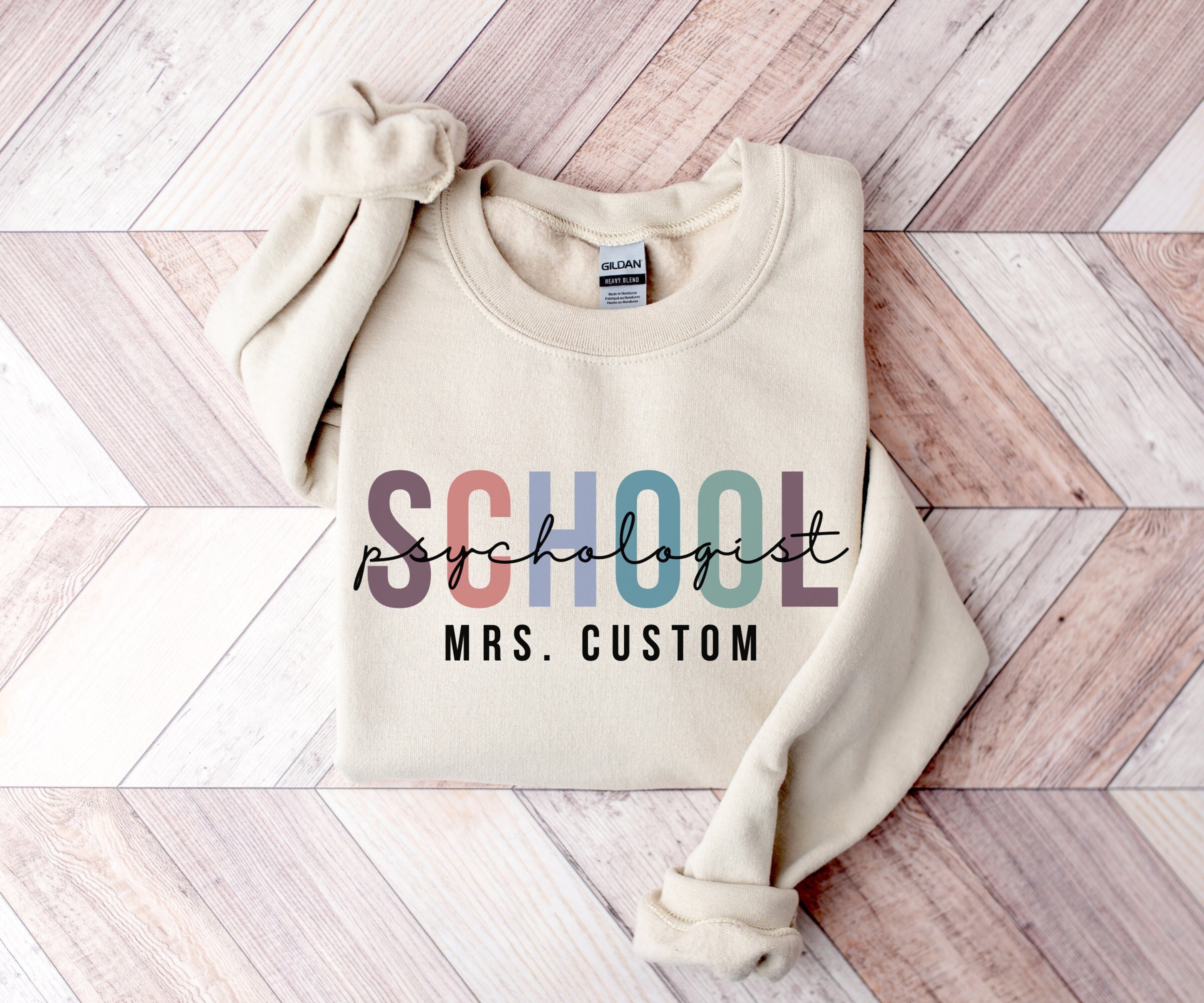 Custom Name School Psychologist Sweatshirt, Personalized Name Sweater, Customized Gift for Psychologist, School Psych Gift, New Psychologist