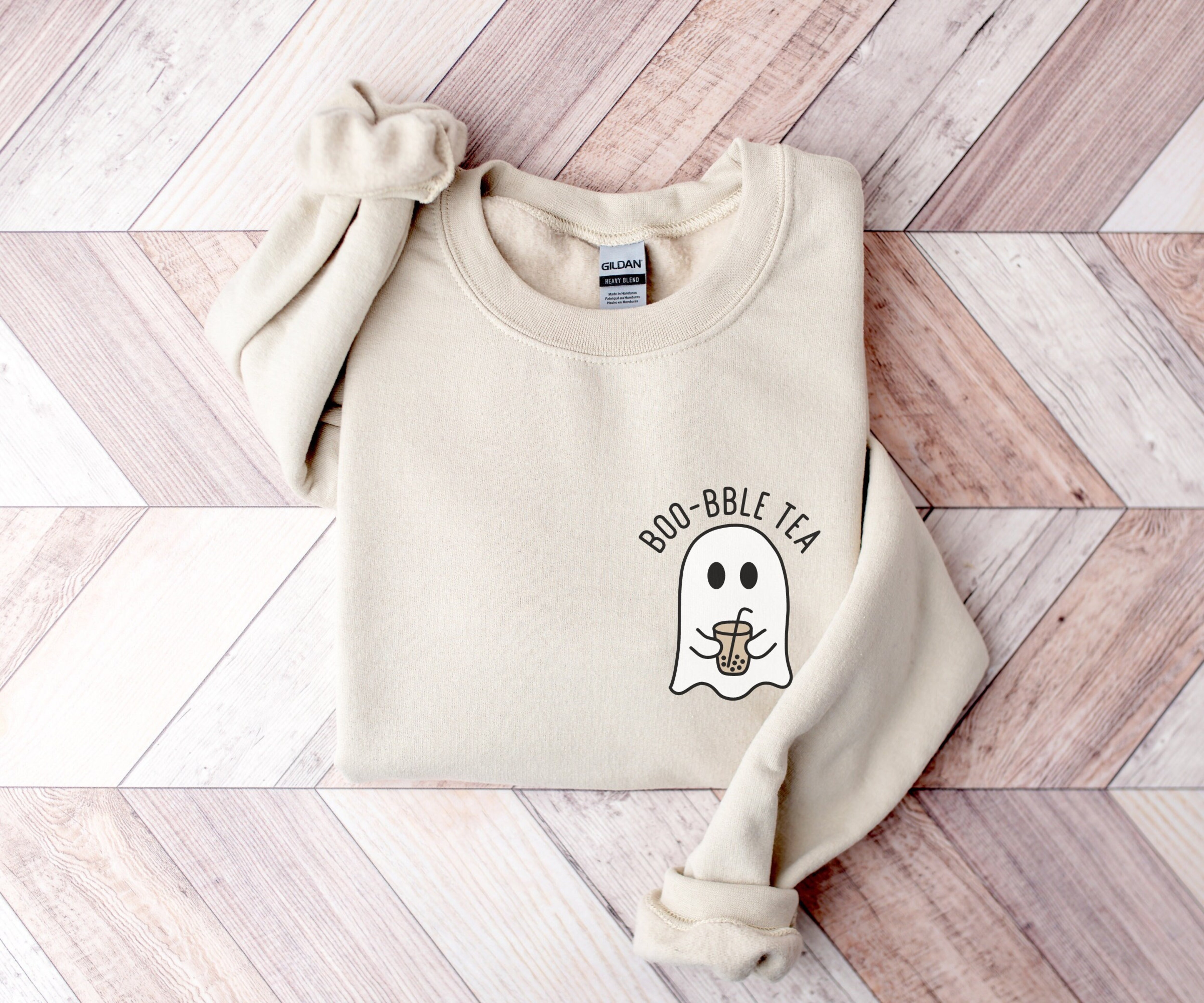 Boo-bble Tea Ghost Sweatshirt, Cute Bubble Tea Ghost Crewneck, Funny Ghost Sweater, Halloween Spooky Sweatshirt, Cute Halloween Gift for Her