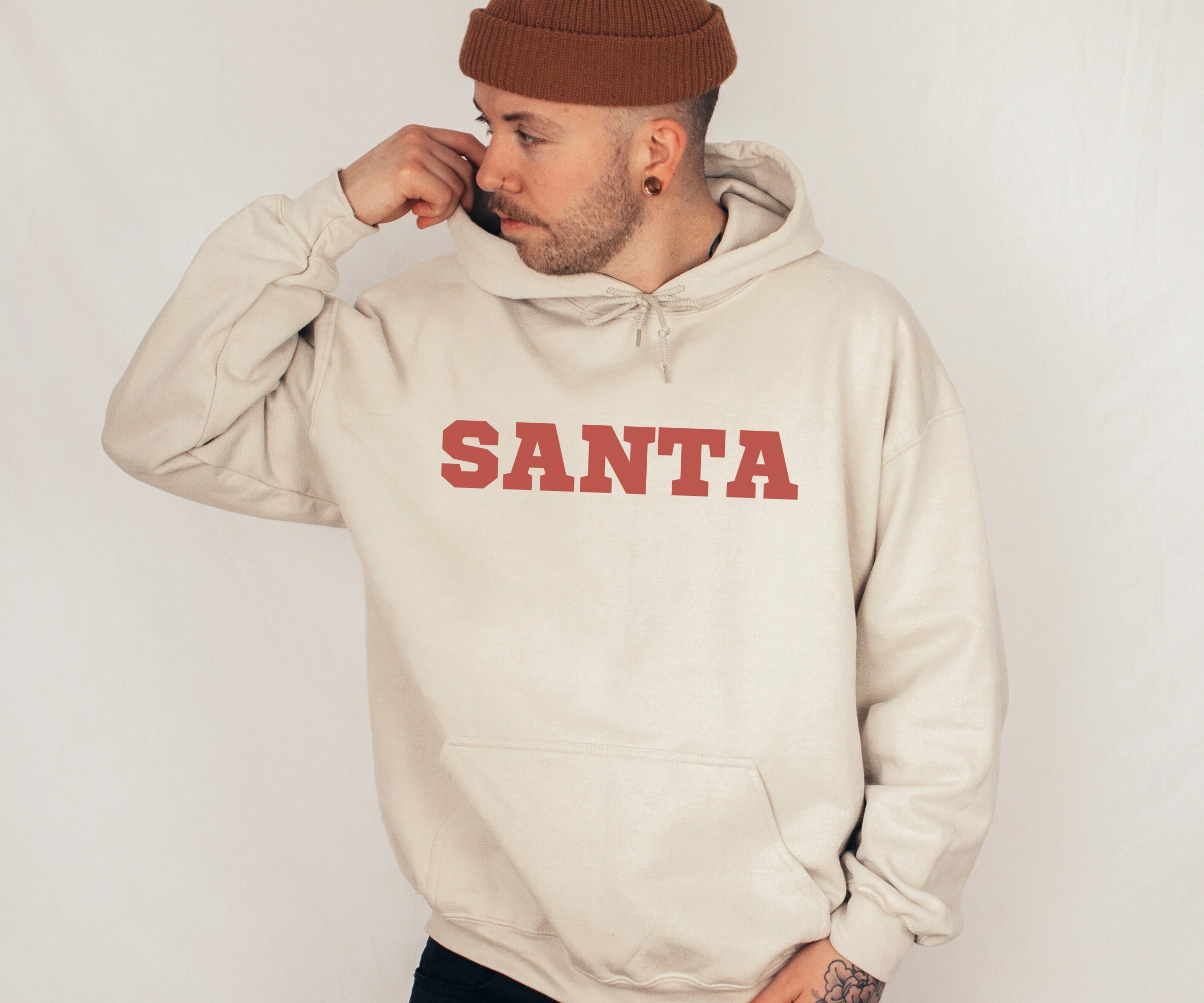 Santa Sweatshirt, Christmas Sweater for Him, Xmas Gift for Men, Couple Christmas Crewneck, Matching Christmas Pullover, Santa&#39;s Favorite Ho