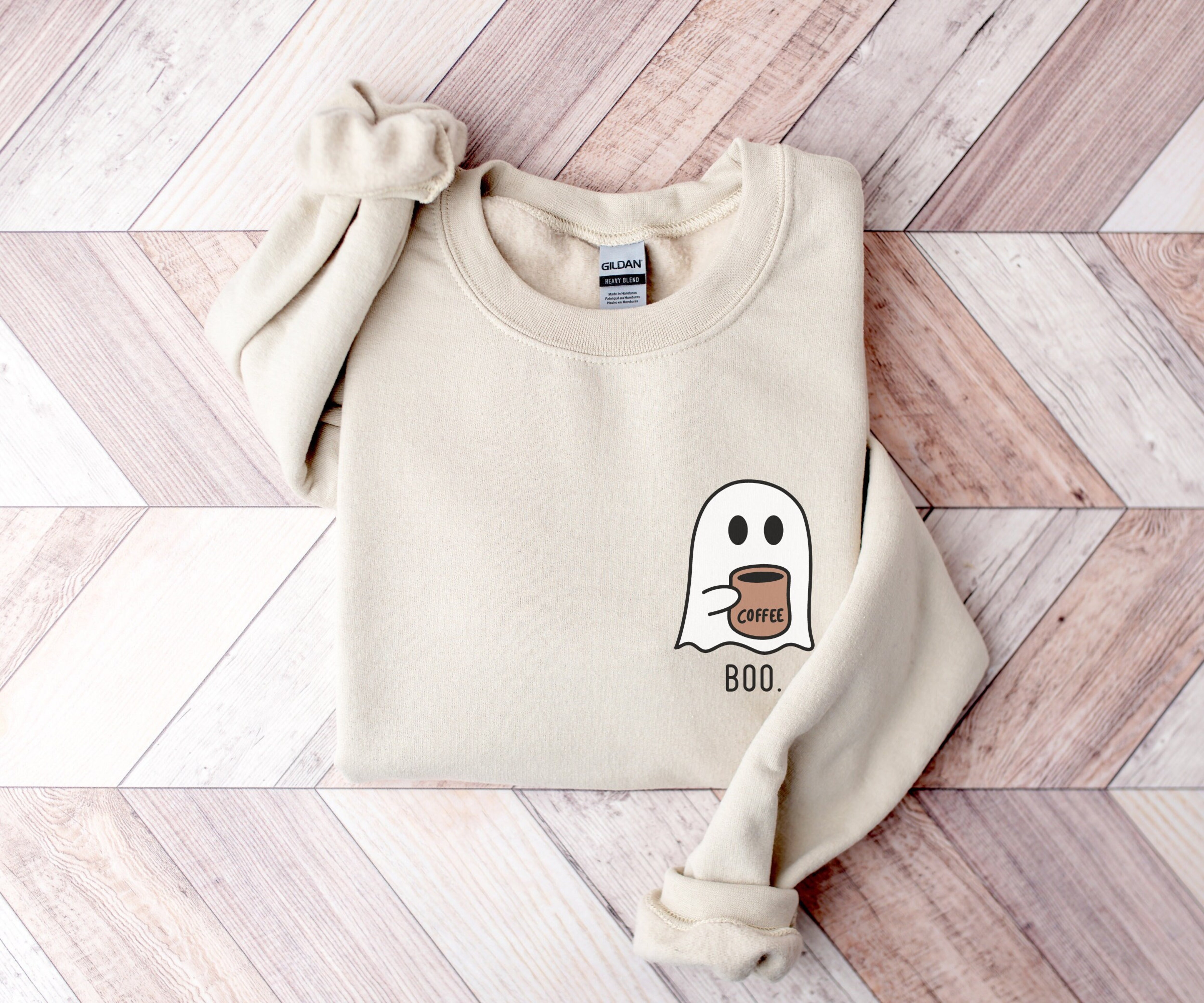 Coffee Ghost Sweatshirt, Funny Ghost Crewneck, Boo Sweater, Coffee Lover Sweatshirt, Oversized Halloween Sweater, Cute Spooky Season Sweater