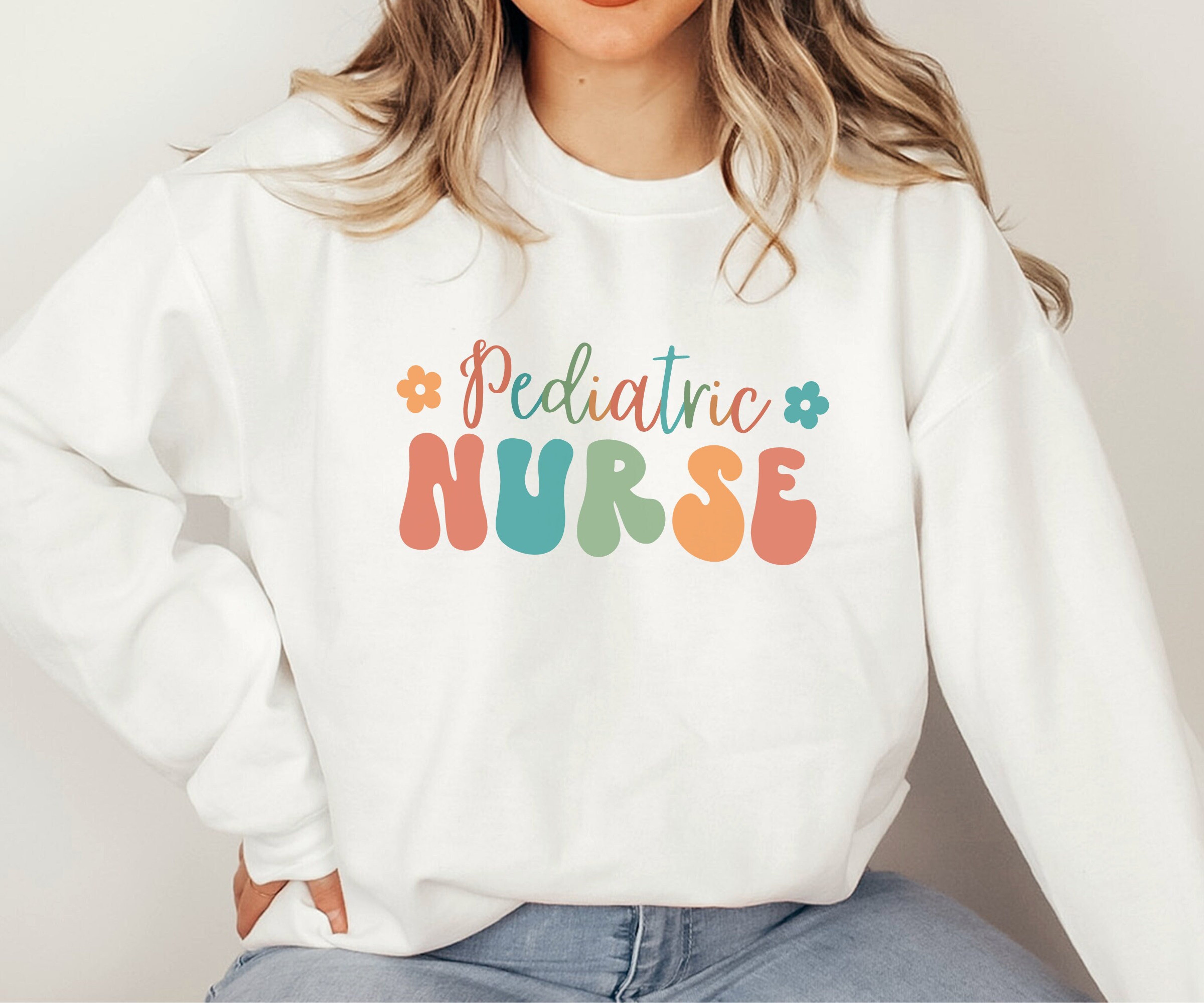 Pediatric Nurse Sweatshirt, Pediatric Nurse Gift, Retro Nurse Sweater, Nurse Hoodie, Sweatshirt for Nurse, Gift for Nurse, Nurse Gift