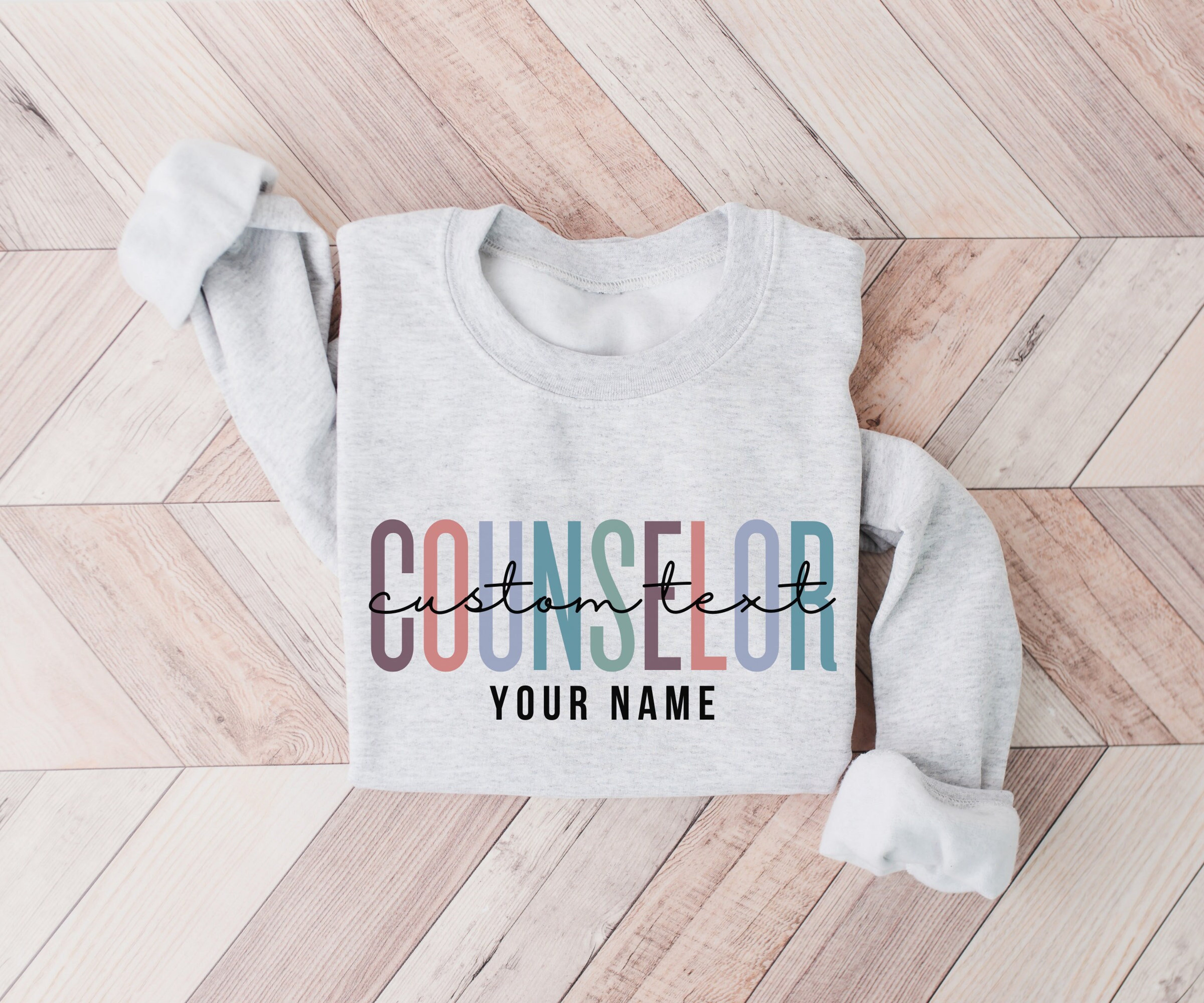 Custom Name Counselor Sweatshirt, Personalized Counselor Sweater, Customized Gift for Counselor, Graduation Gift Idea, Trendy Oversized Crew