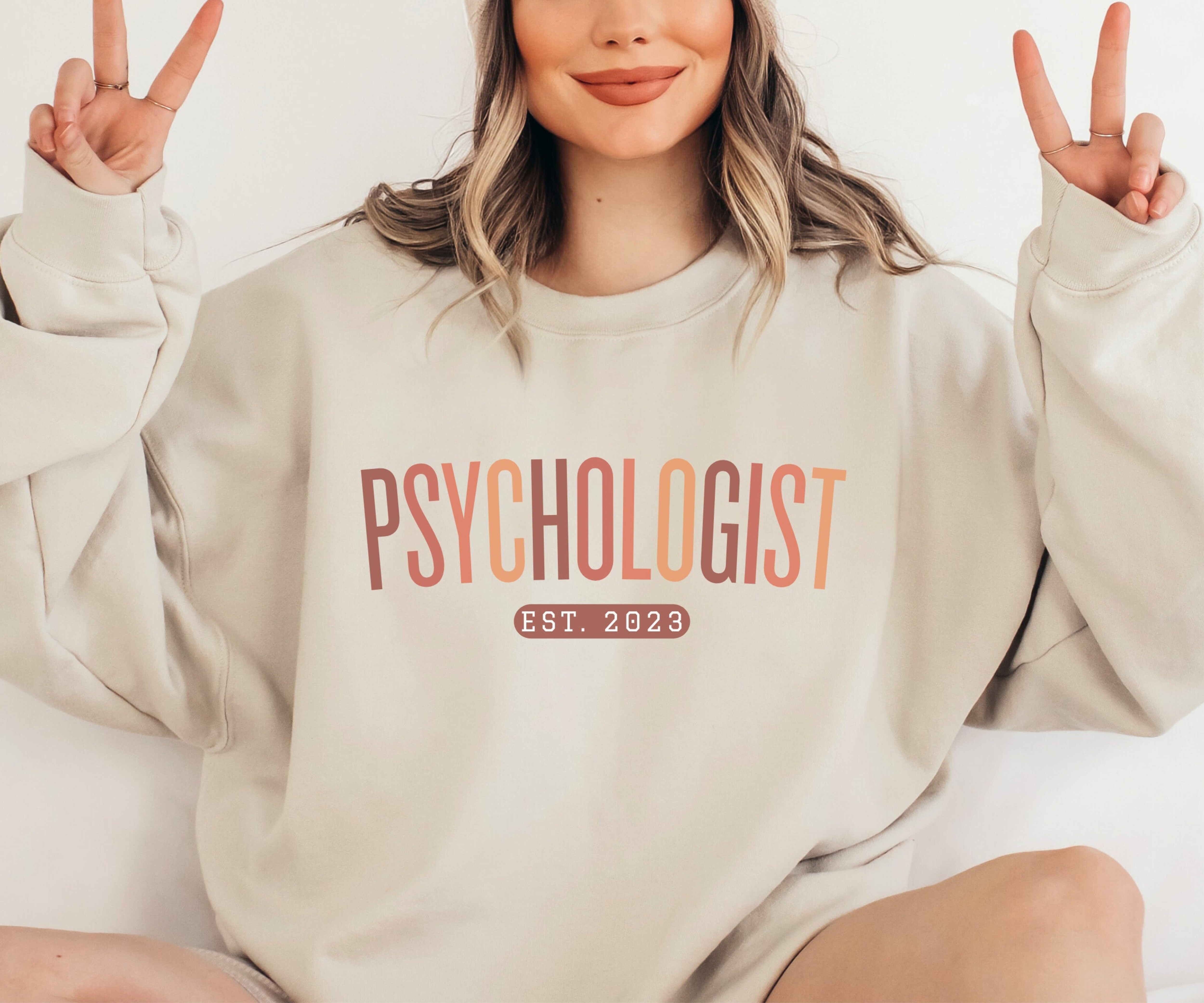 Personalized Year Psychologist Sweatshirt, Customized Psychology Sweater, Custom Gift for New Psych, Graduation Gift for Registered Psych