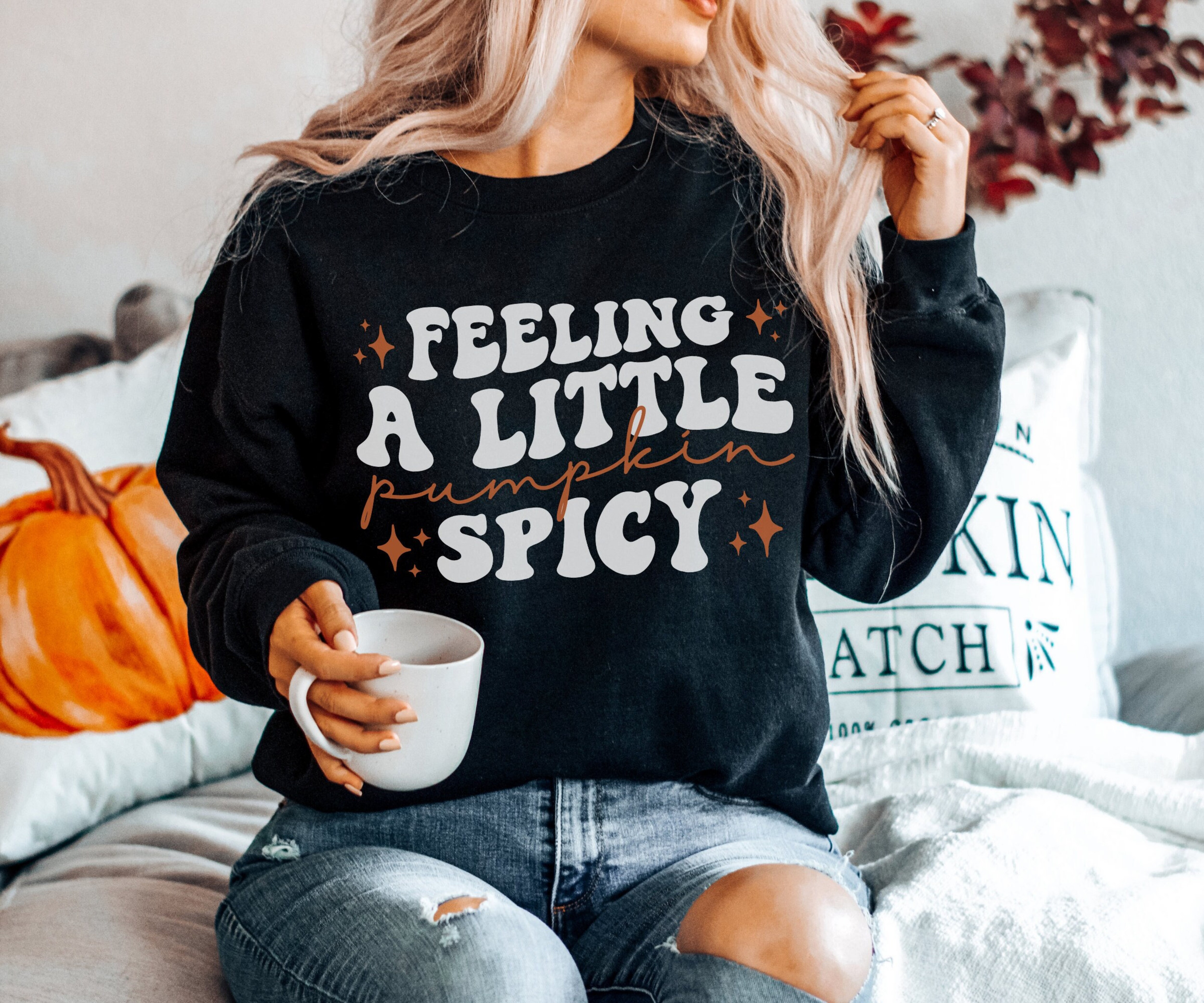 Feeling A Little Pumpkin Spicy Today, Retro Fall Sweater, Fall Pumpkin Spice Sweatshirt, Autumn Sweater, Fall Gift Idea, Funny Autumn Gift