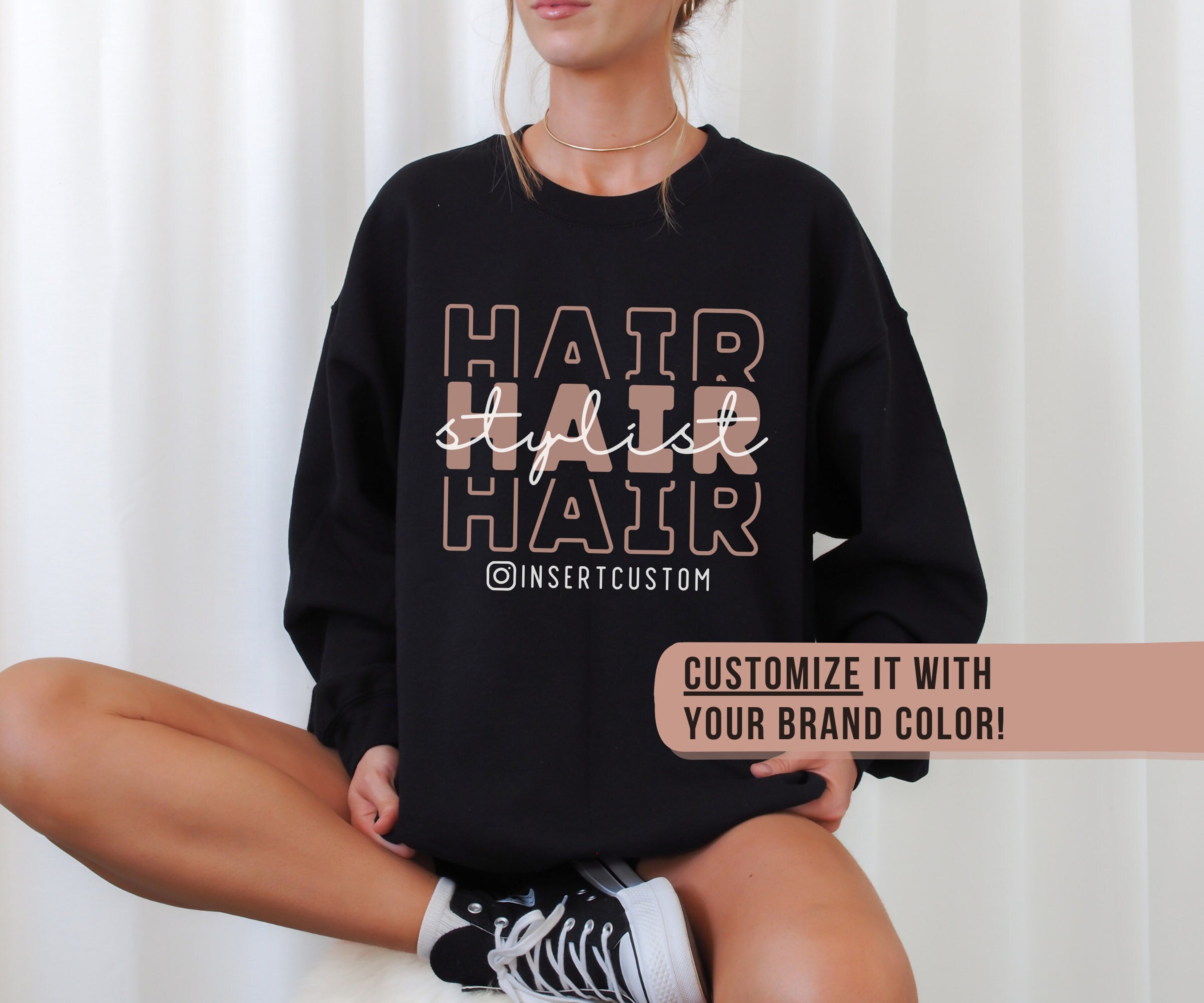 Custom Hairstylist Sweatshirt, Personalized Hairdresser Sweater, Custom Gift for Hairdresser, Cosmetology Grad Gift, Cosmetologist Crewneck