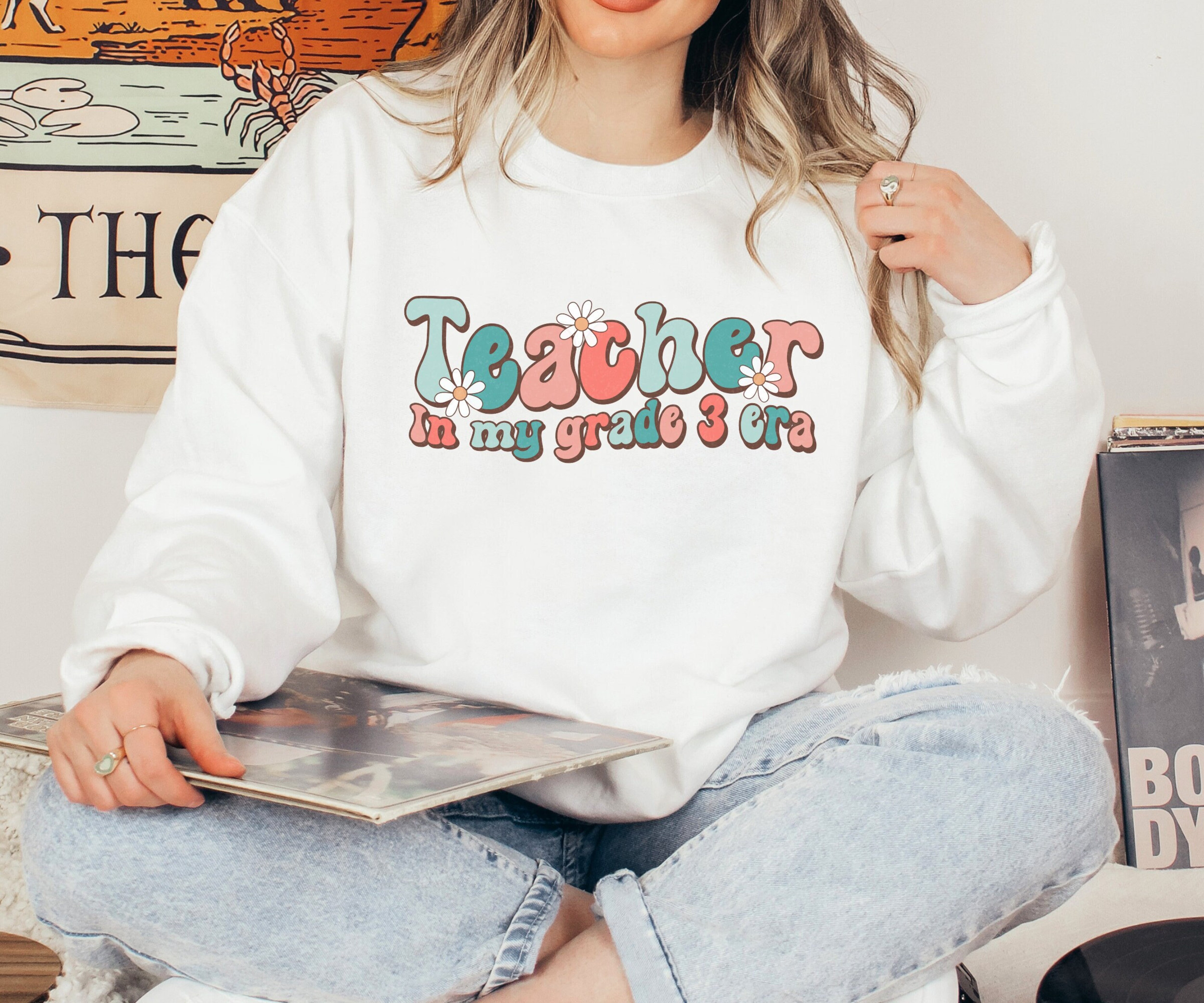 Custom Grade Level Sweatshirt, In My Grade Level Era Crewneck, Retro Teacher Sweater, Personalized Teacher Sweatshirt, Custom Teacher Gift