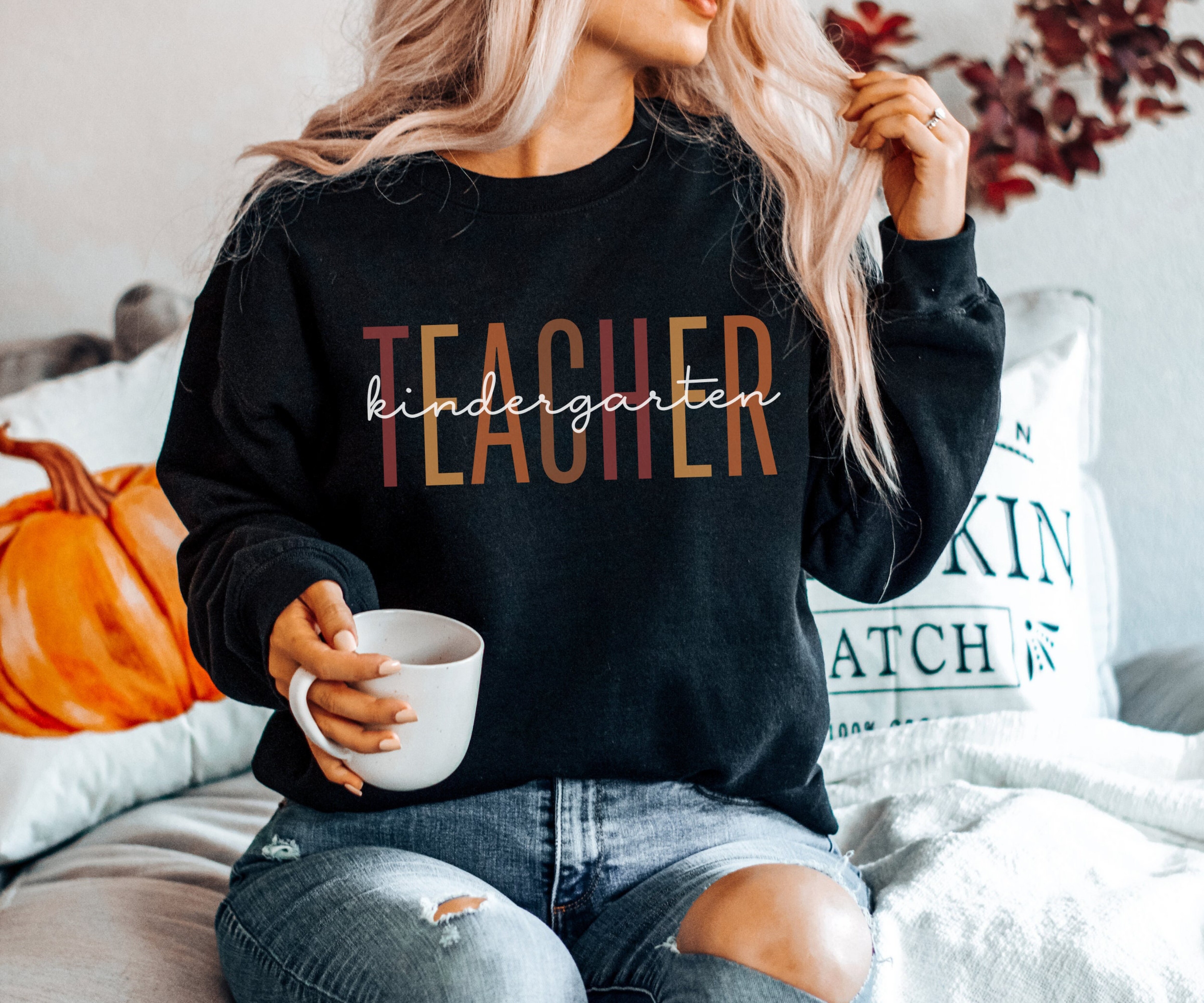 Kindergarten Teacher Sweatshirt, Team Kindergarten Sweater Crewneck, Gift for Kindergarten Teacher, Kindergarten Teacher Appreciation Gift