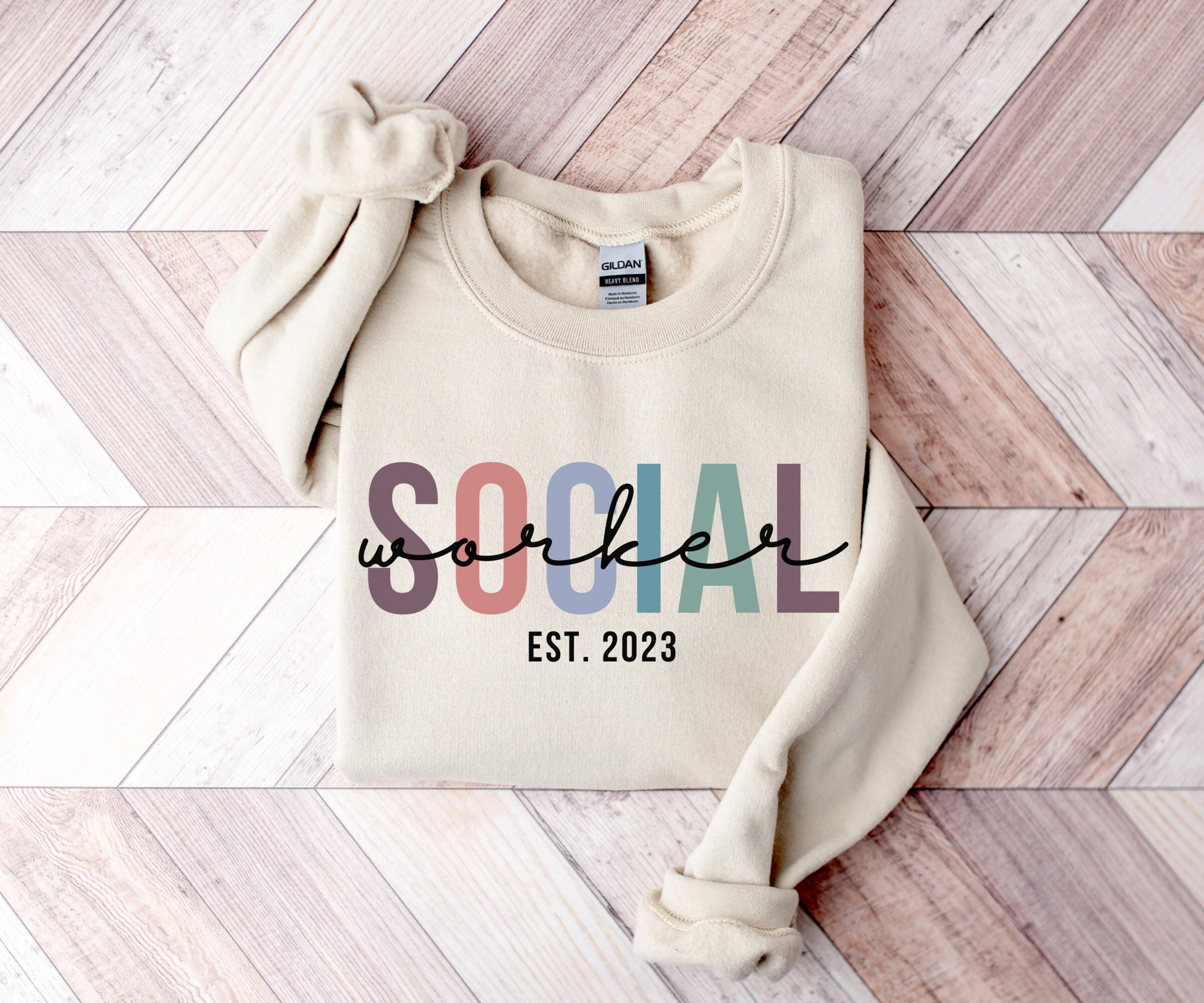 Custom Year Social Worker Sweatshirt, Personalized Social Work Sweater, Customized Gift for Social Worker, MSW Graduation Gift, MSW Crewneck