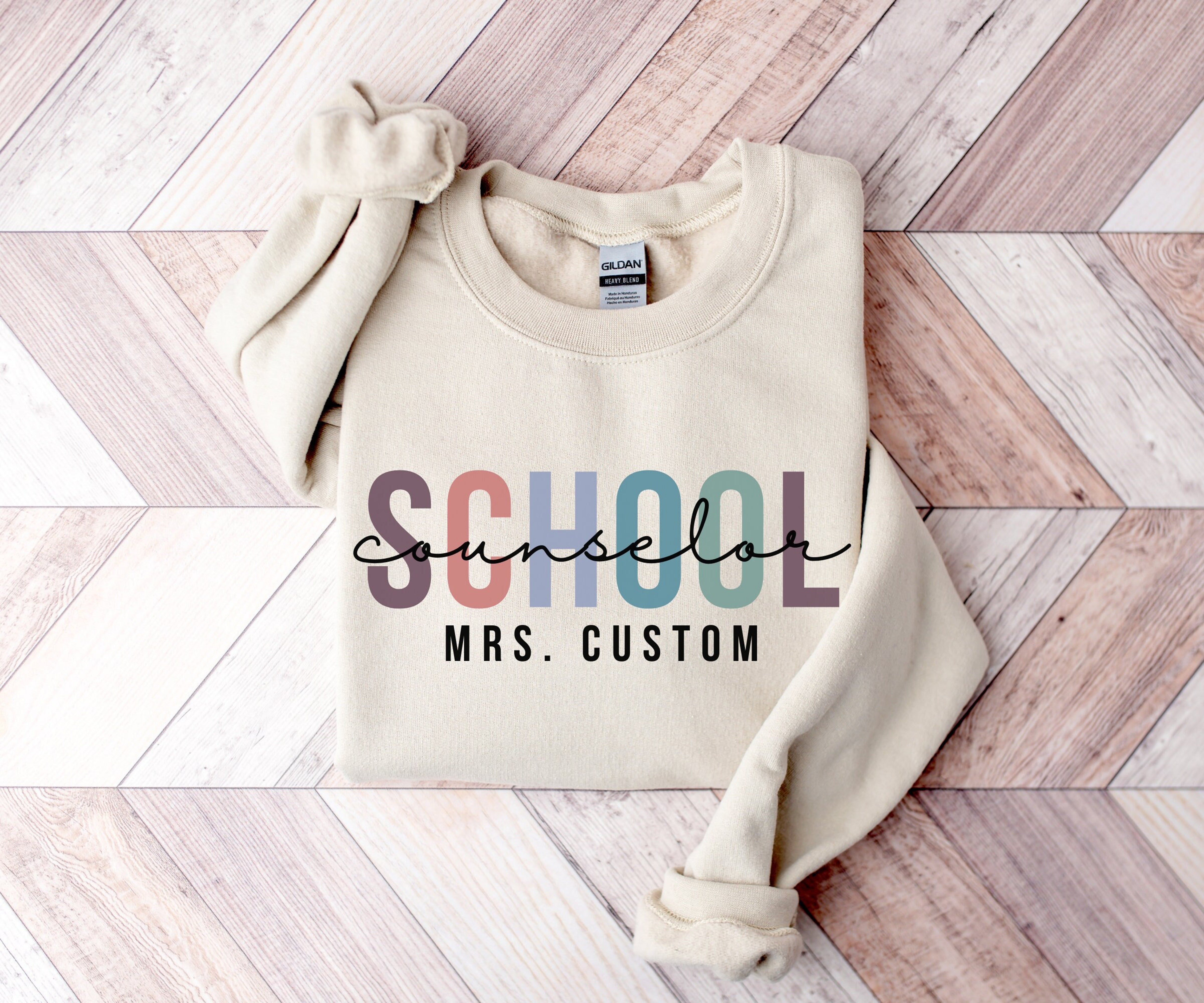 Custom Name School Counselor Sweatshirt, Personalized Counselor Sweater, Custom Gift for Counselor, New Counselor Gift, Personalized Gift