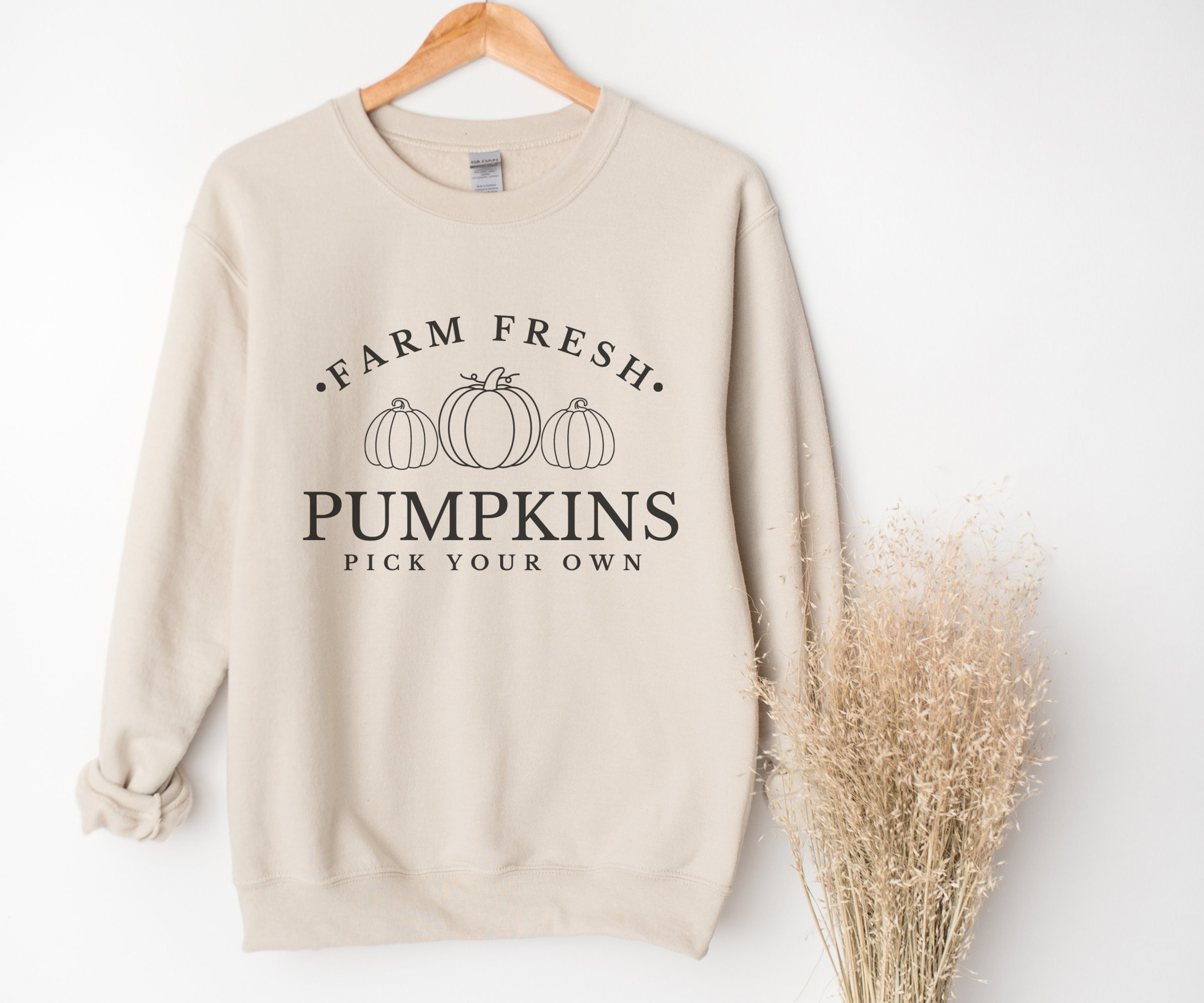 Farm Fresh Pumpkins Sweatshirt, Oversized Fall Sweater, Trendy Fall Sweatshirt, Cute Fall Crewneck, Autumn Sweater, Aesthetic Fall Sweater