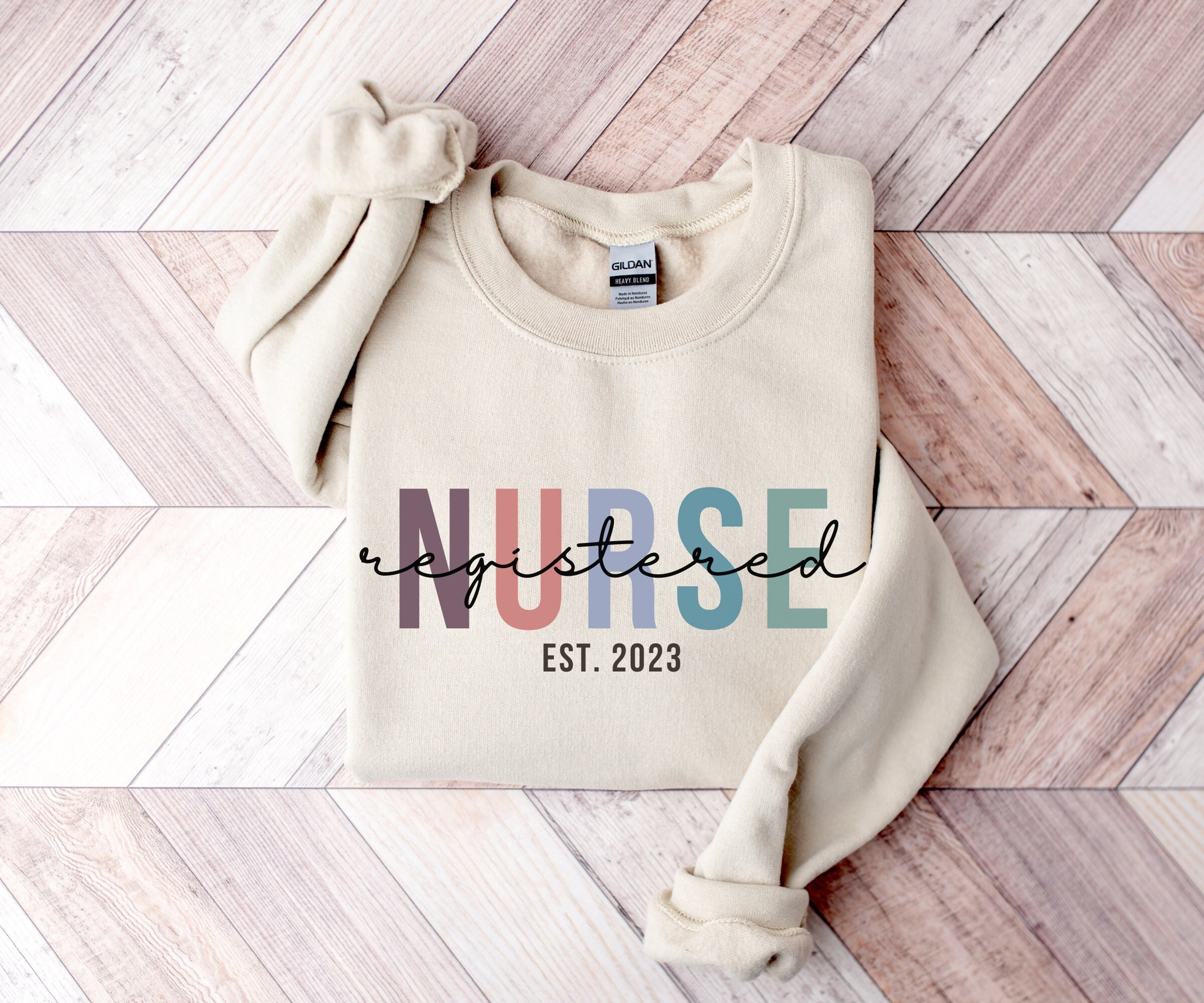 Personalized Nurse Sweatshirt, Registered Nurse Sweater, RN Sweatshirt, Nurse Graduation Gift Idea, Gift for Student Nurse, New Nurse Gift