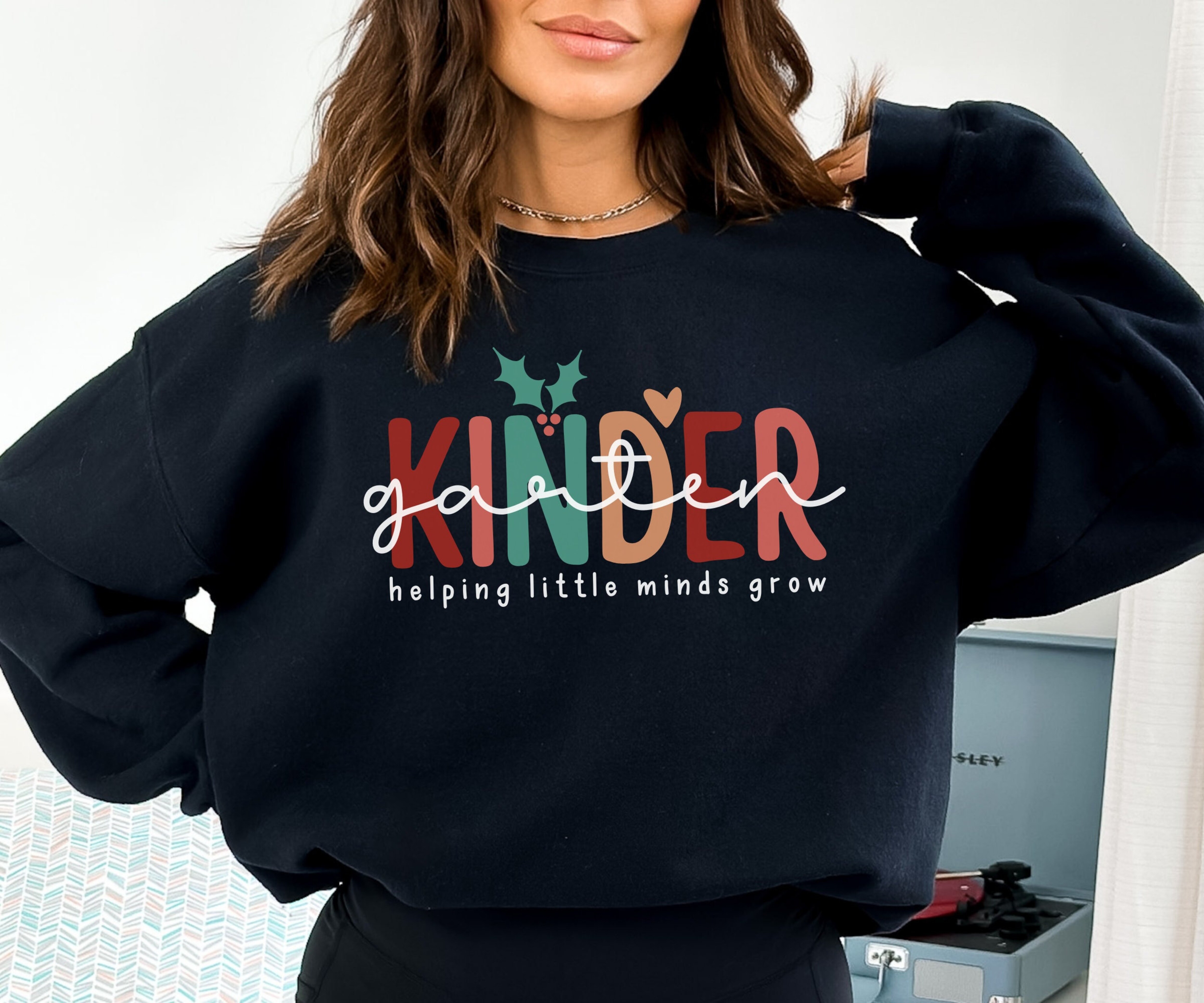 Kindergarten Teacher Christmas Sweatshirt, Christmas Kindergarten Sweater, Xmas Teacher Christmas Gift, Xmas Gift for Kindergarten Teacher