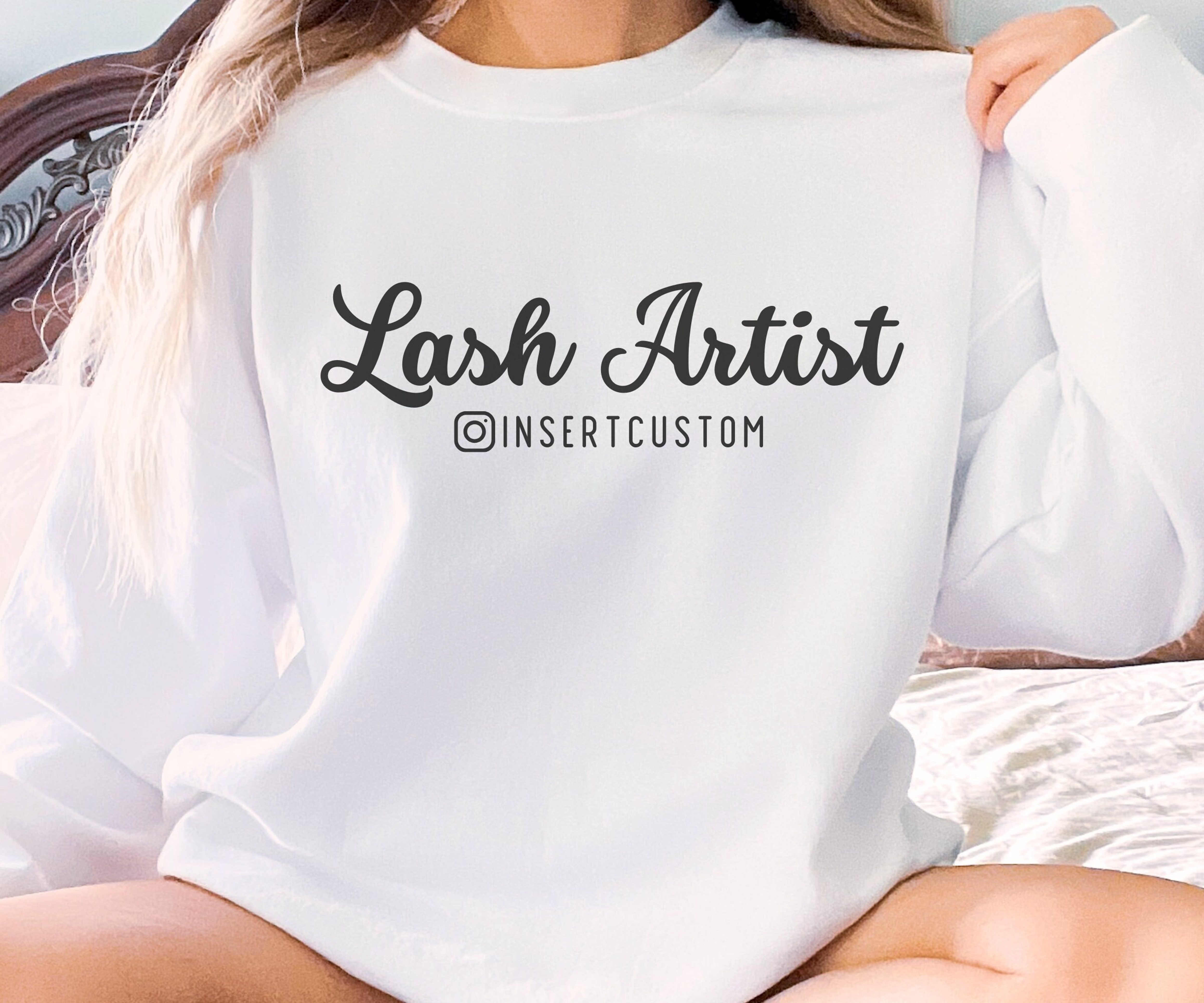 Personalized Lash Artist Sweatshirt, Custom Lash Tech Sweater, Custom Gift for Lash Artist, Eyelash Business Sweater, Lash Technician Gift