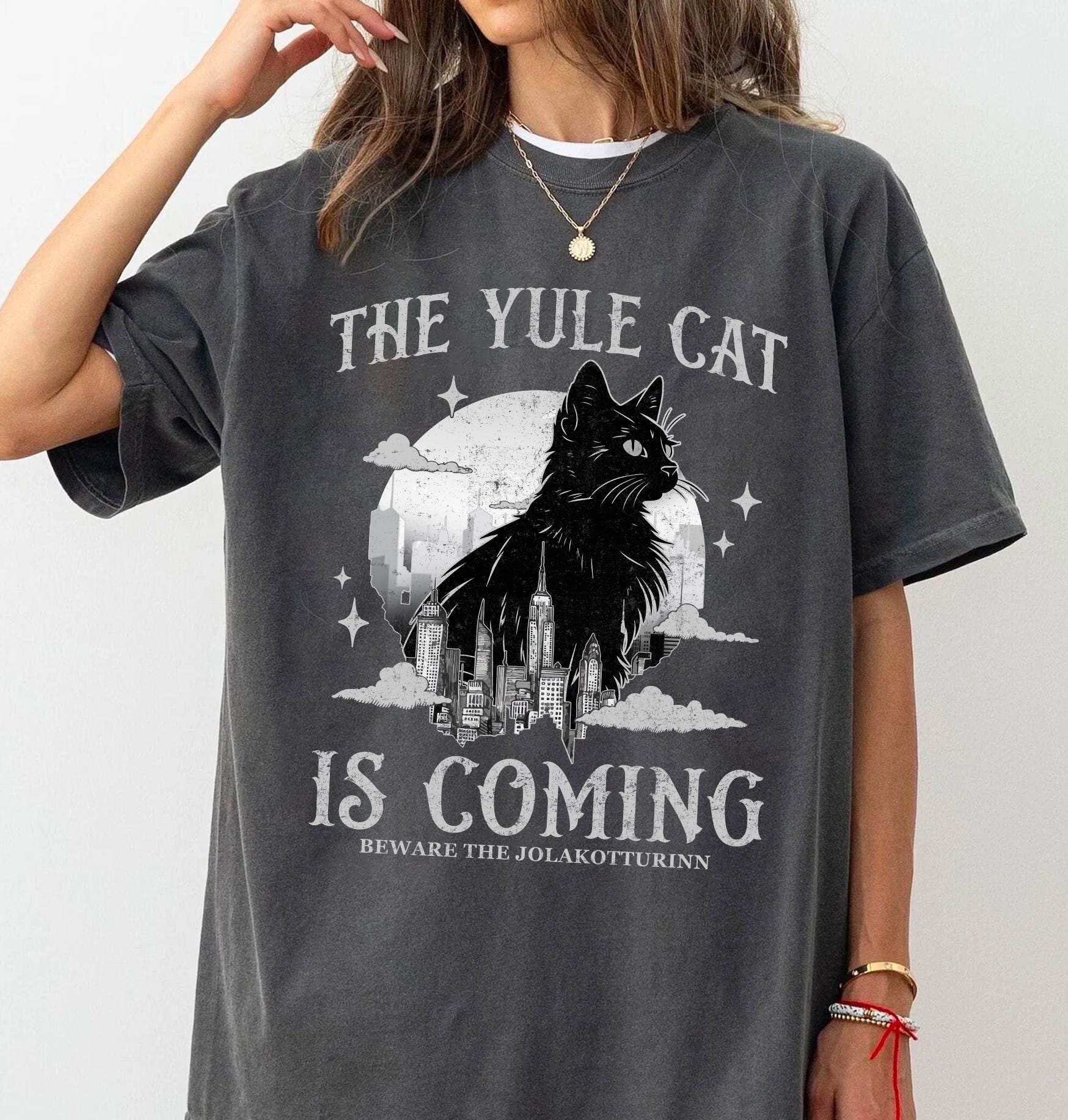 The Yule Cat Shirt, Krampus Cat Shirt, Jolakotturinn Christmas Cat Shirt, Holiday Solstice Yule Icelandic Folklore Dark Academia Shirt