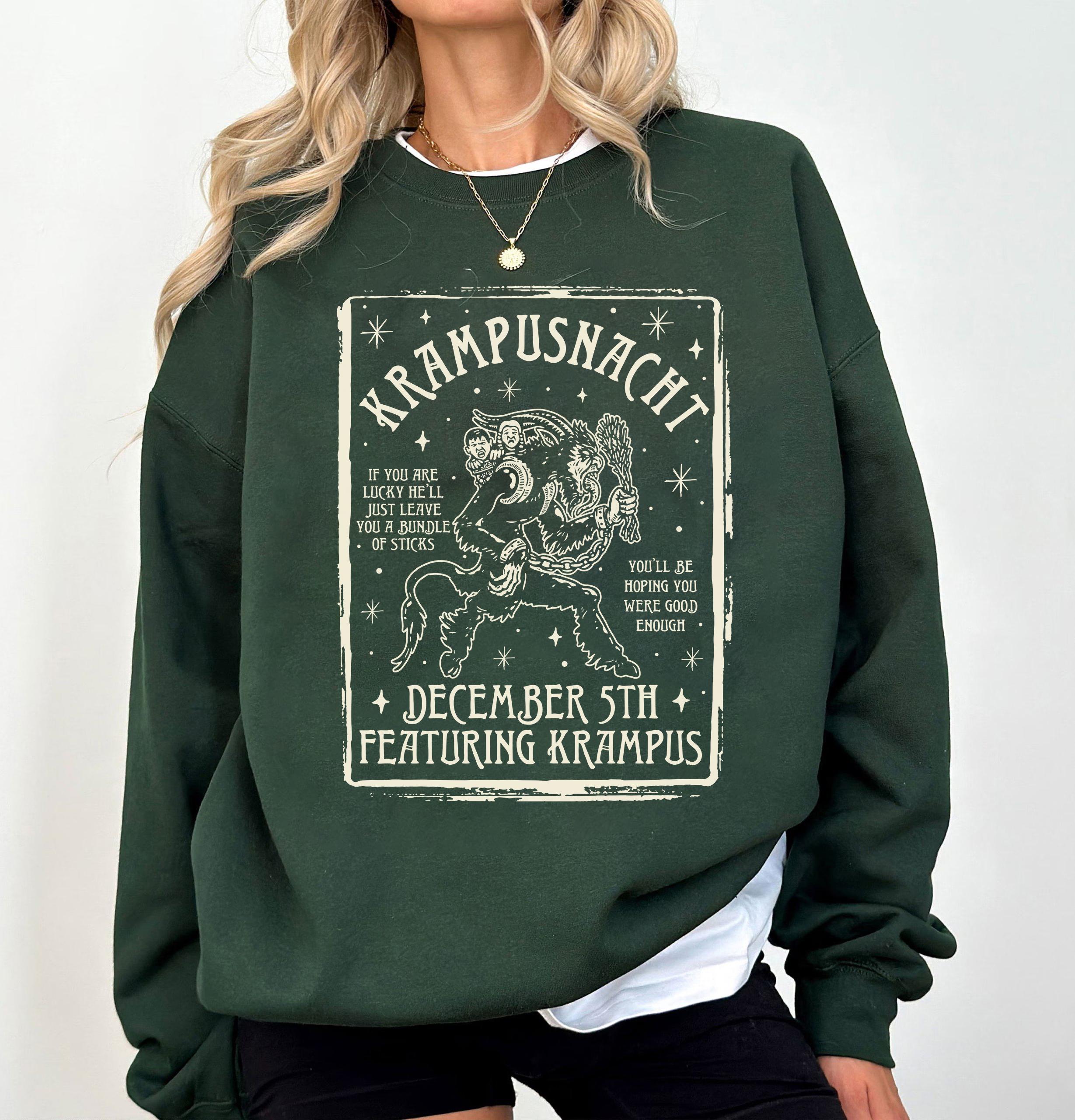 Krampusnacht December 5th German Christmas Sweatshirt, Krampus Horror Christmas Shirt, Festive Creepmas Aesthetic Shirt, Holiday Goth Shirt