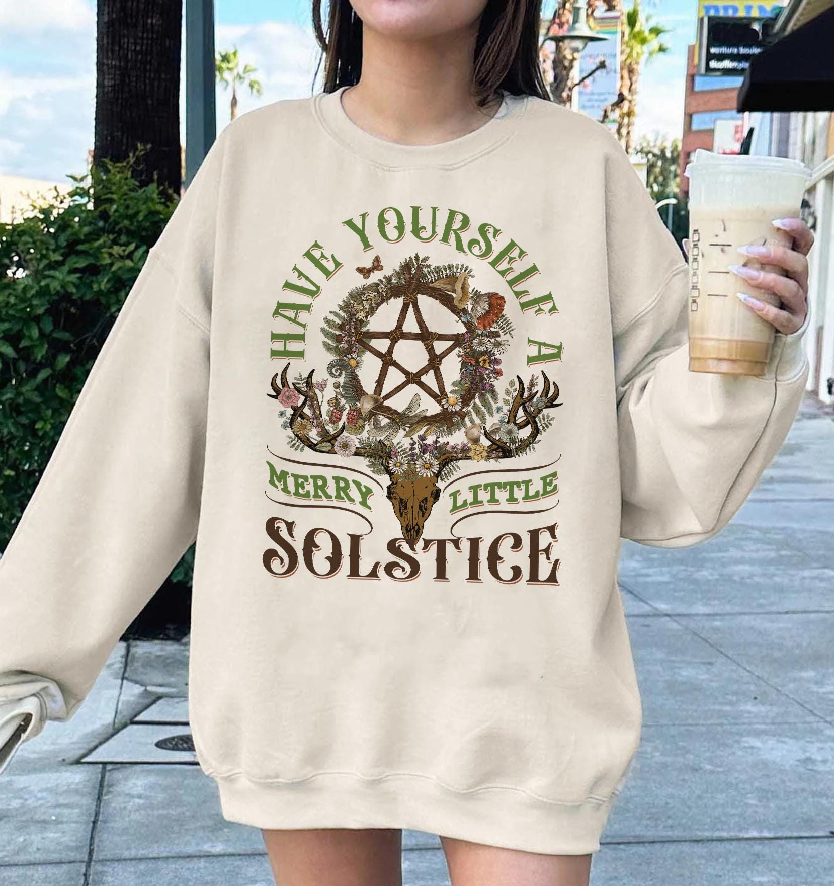 Winter Solstice Sweatshirt, Yule Christmas Shirt, Have Yourself A Merry Little Solstice Sweatshirt, Yule Holiday Shirt,Pagan Christmas Shirt