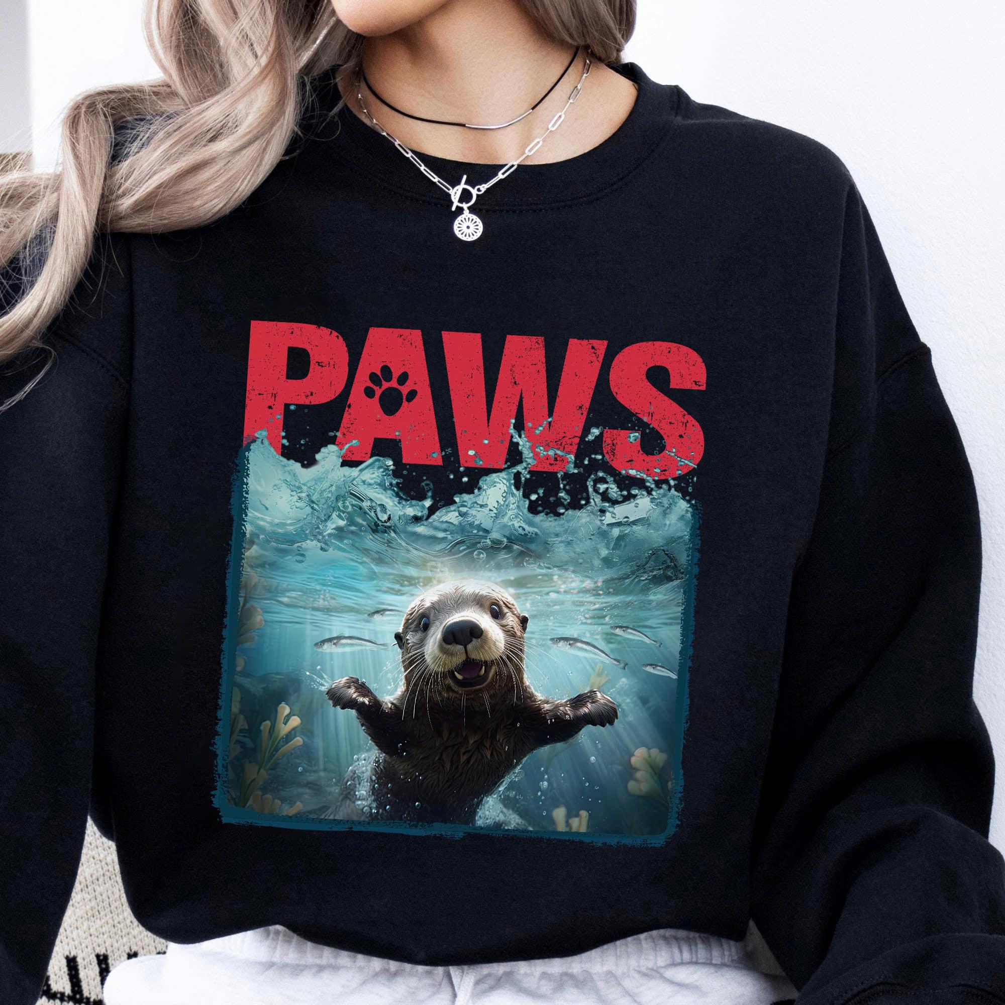 Paws Otter Shirt, Cute Otter Shirt, Otter Gift, Funny Otter Shirt, Ocean Animal Lover Shirt, Otter Lover Shirt, Cute Animal Shirt