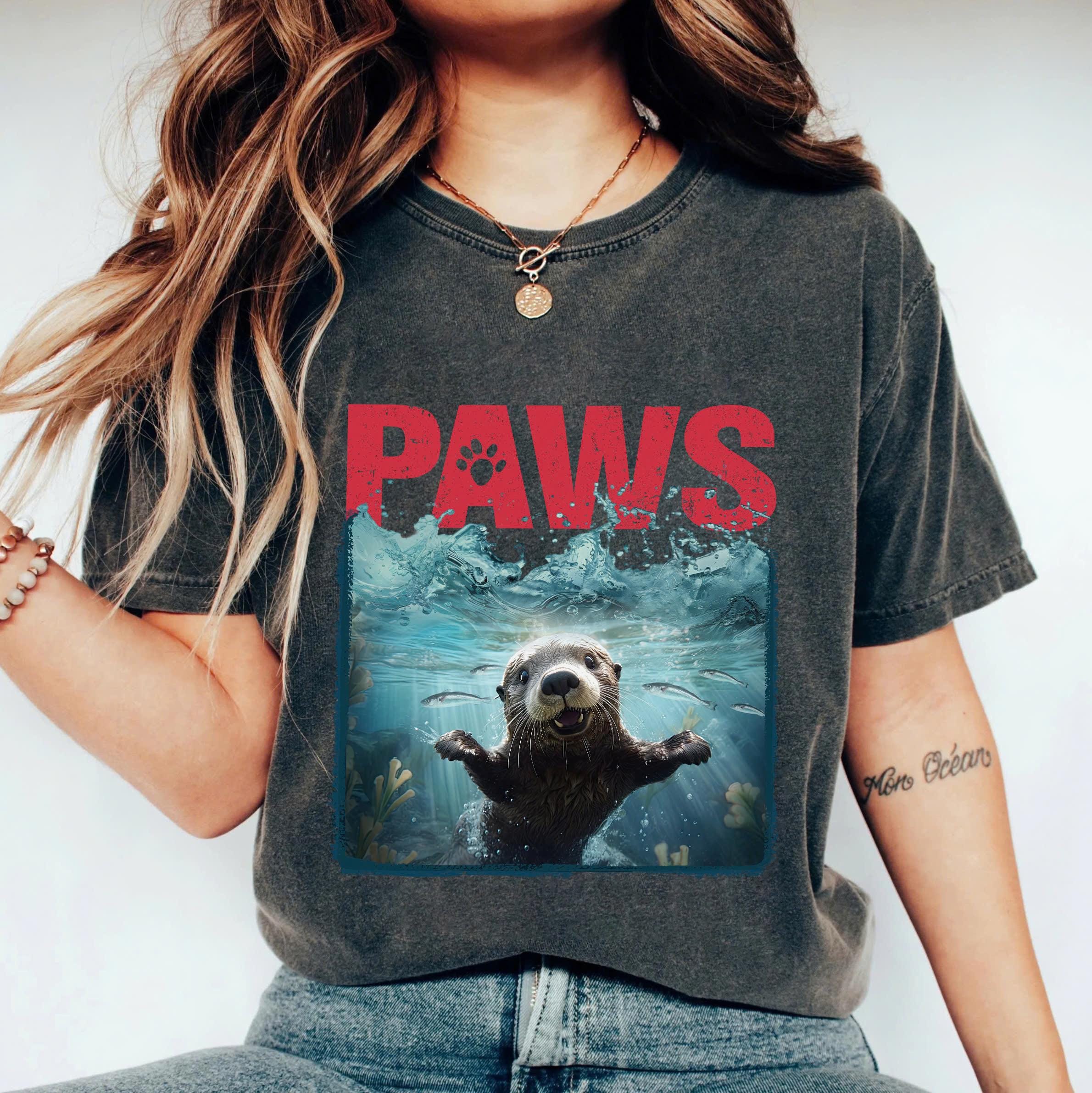 Paws Otter Shirt, Cute Otter Shirt, Otter Gift, Funny Otter Shirt, Ocean Animal Lover Shirt, Otter Lover Shirt, Cute Animal Shirt