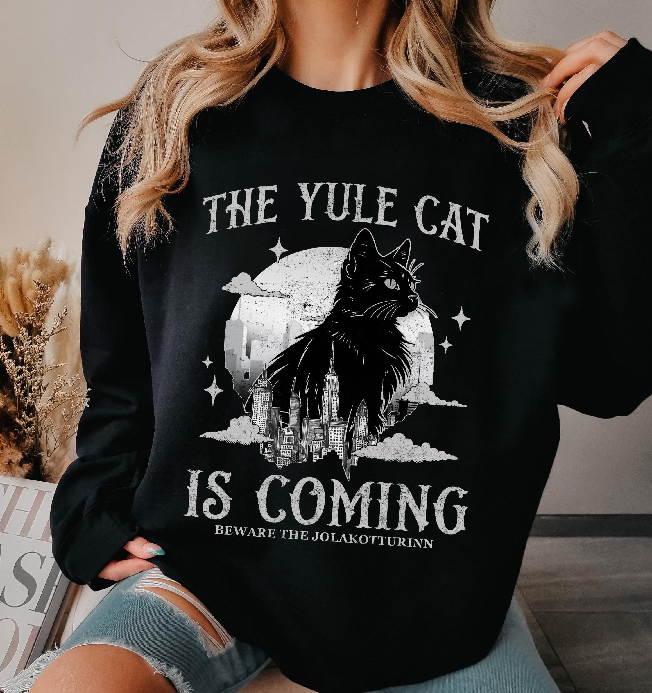 The Yule Cat Shirt, Krampus Cat Shirt, Jolakotturinn Christmas Cat Shirt, Holiday Solstice Yule Icelandic Folklore Dark Academia Shirt