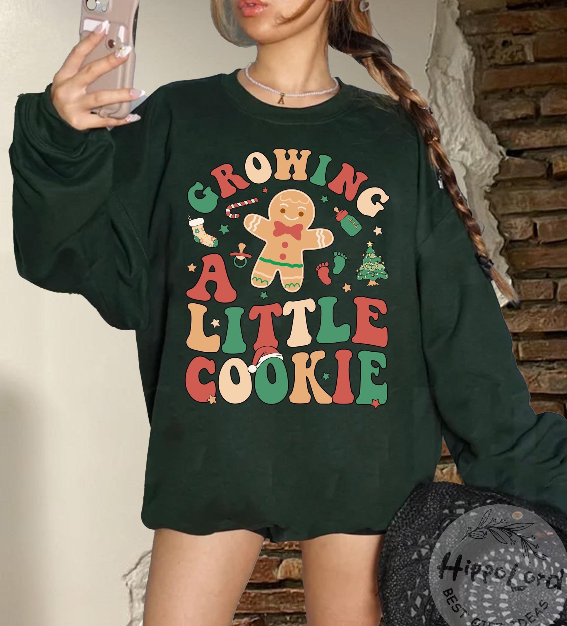 Christmas Pregnancy Announcement Sweatshirt, Maternity Christmas Shirt, Christmas Cookie Tee, Funny Baby Reveal, New Mom Gift for Christmas