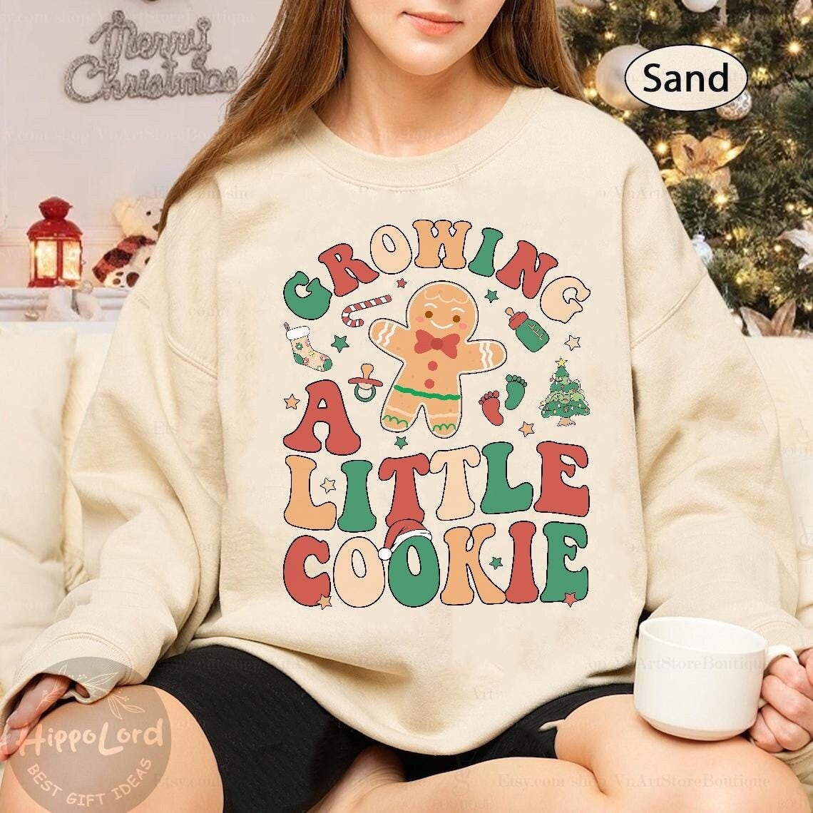Christmas Pregnancy Announcement Sweatshirt, Maternity Christmas Shirt, Christmas Cookie Tee, Funny Baby Reveal, New Mom Gift for Christmas