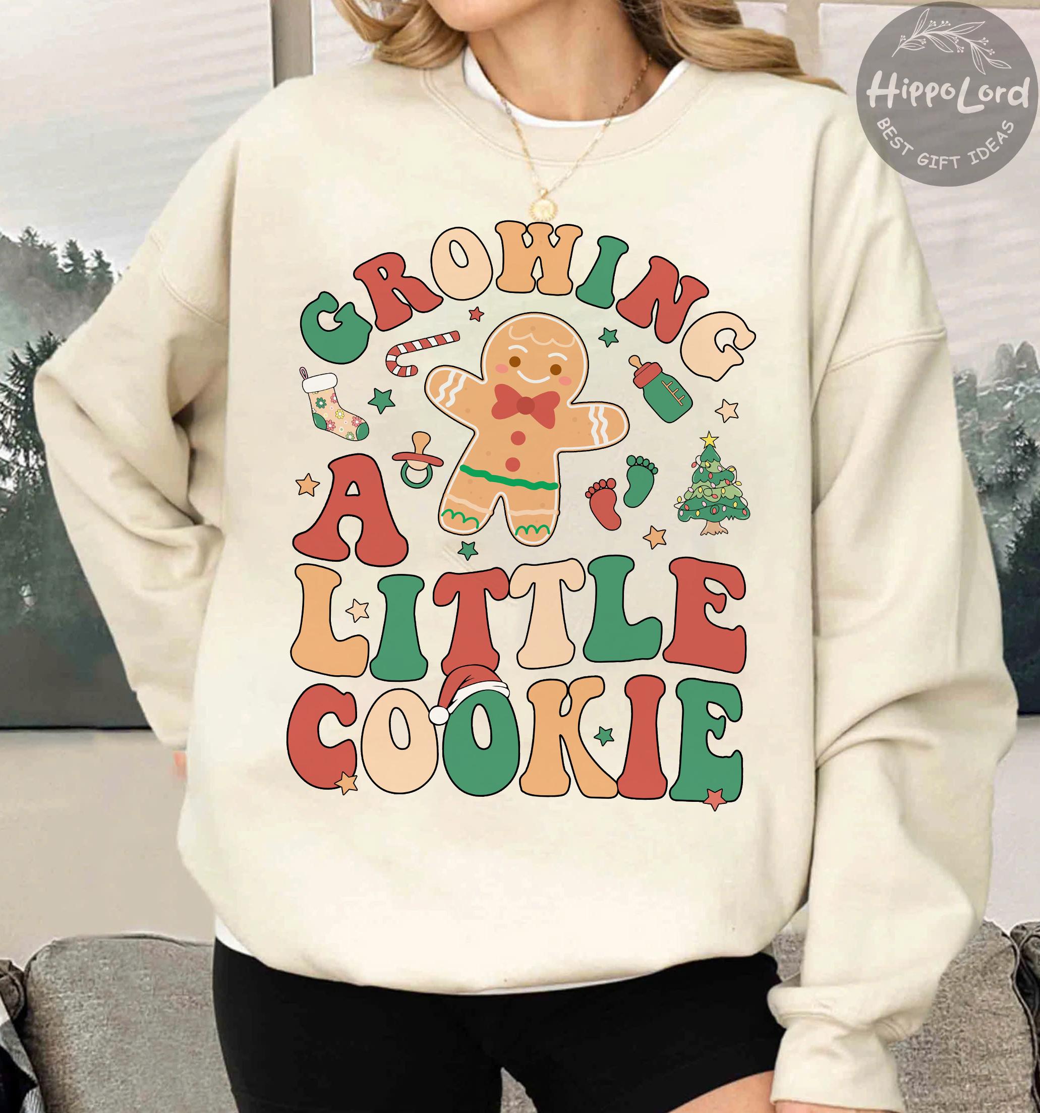 Christmas Pregnancy Announcement Sweatshirt, Maternity Christmas Shirt, Christmas Cookie Tee, Funny Baby Reveal, New Mom Gift for Christmas