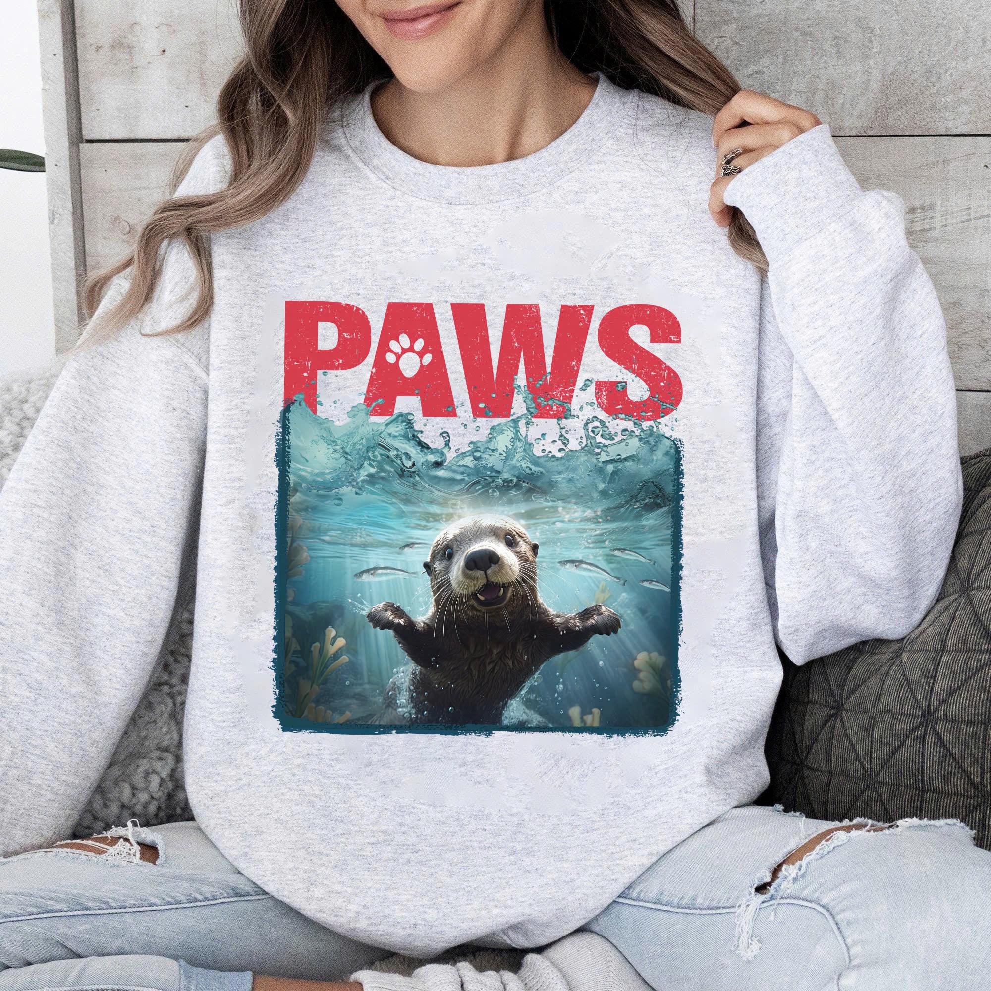 Paws Otter Shirt, Cute Otter Shirt, Otter Gift, Funny Otter Shirt, Ocean Animal Lover Shirt, Otter Lover Shirt, Cute Animal Shirt