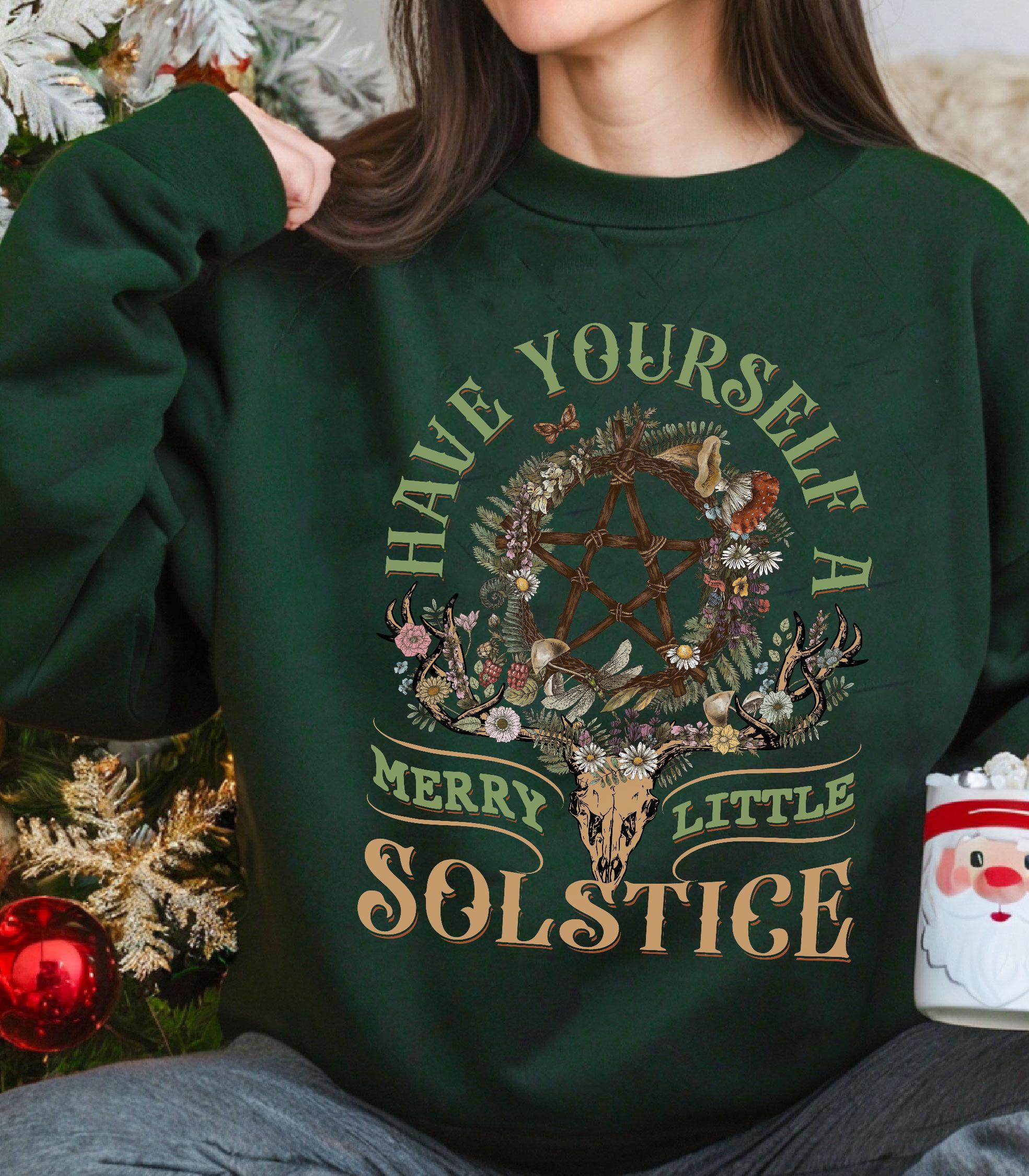 Winter Solstice Sweatshirt, Yule Christmas Shirt, Have Yourself A Merry Little Solstice Sweatshirt, Yule Holiday Shirt,Pagan Christmas Shirt