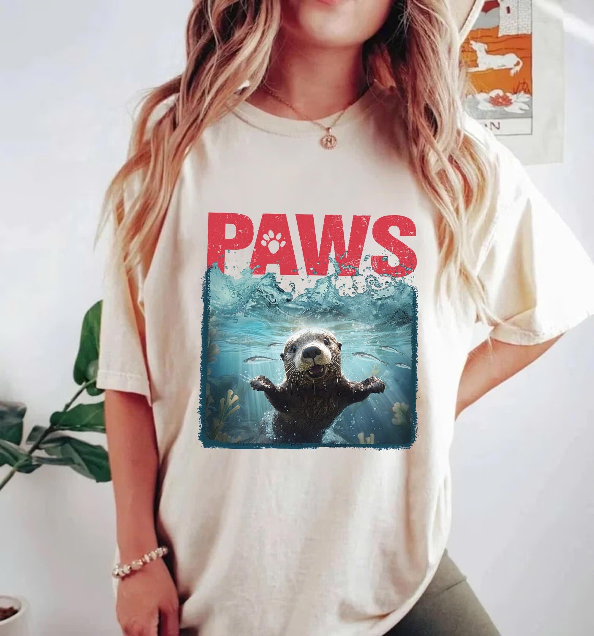 Paws Otter Shirt, Cute Otter Shirt, Otter Gift, Funny Otter Shirt, Ocean Animal Lover Shirt, Otter Lover Shirt, Cute Animal Shirt