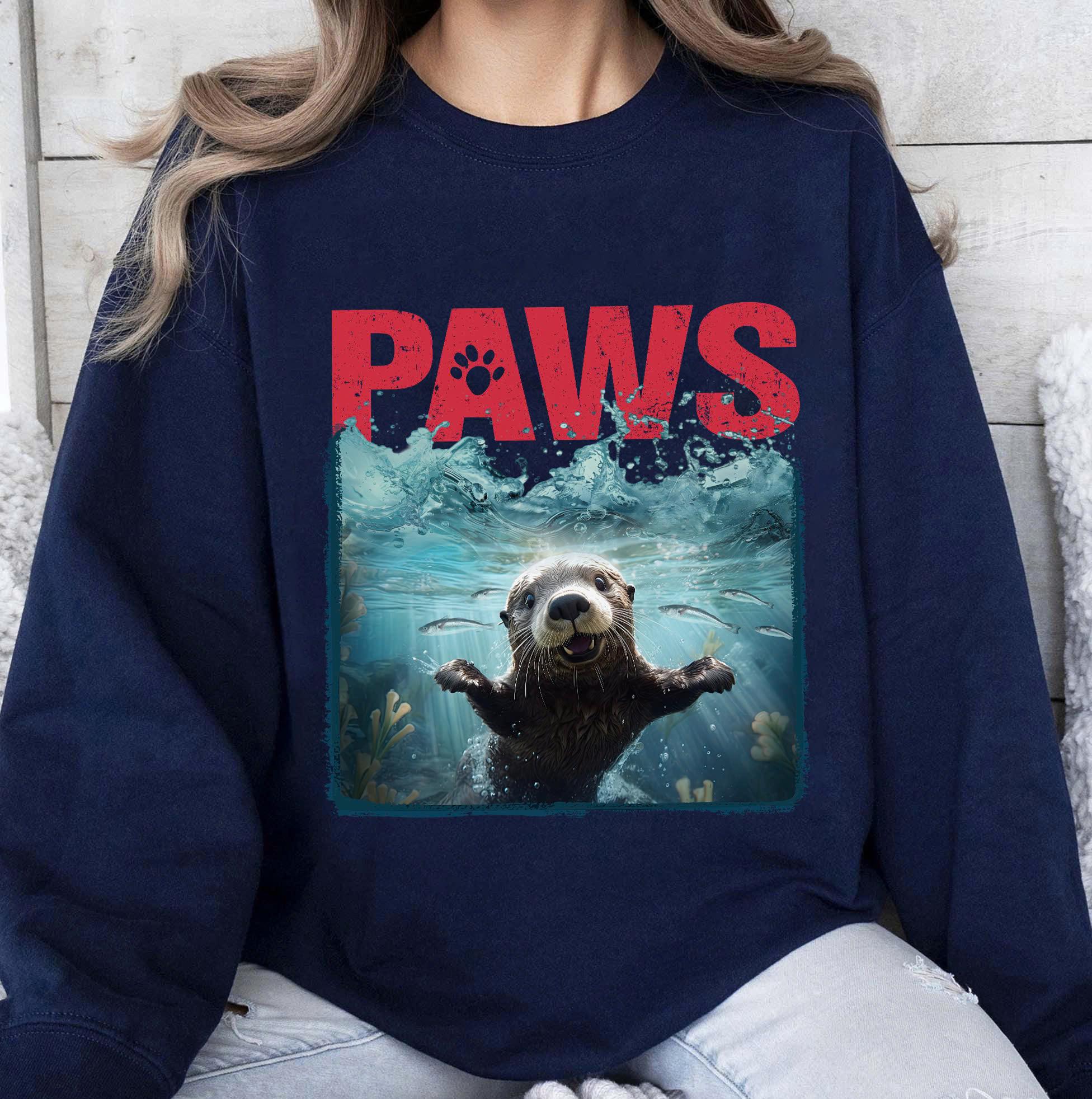 Paws Otter Shirt, Cute Otter Shirt, Otter Gift, Funny Otter Shirt, Ocean Animal Lover Shirt, Otter Lover Shirt, Cute Animal Shirt