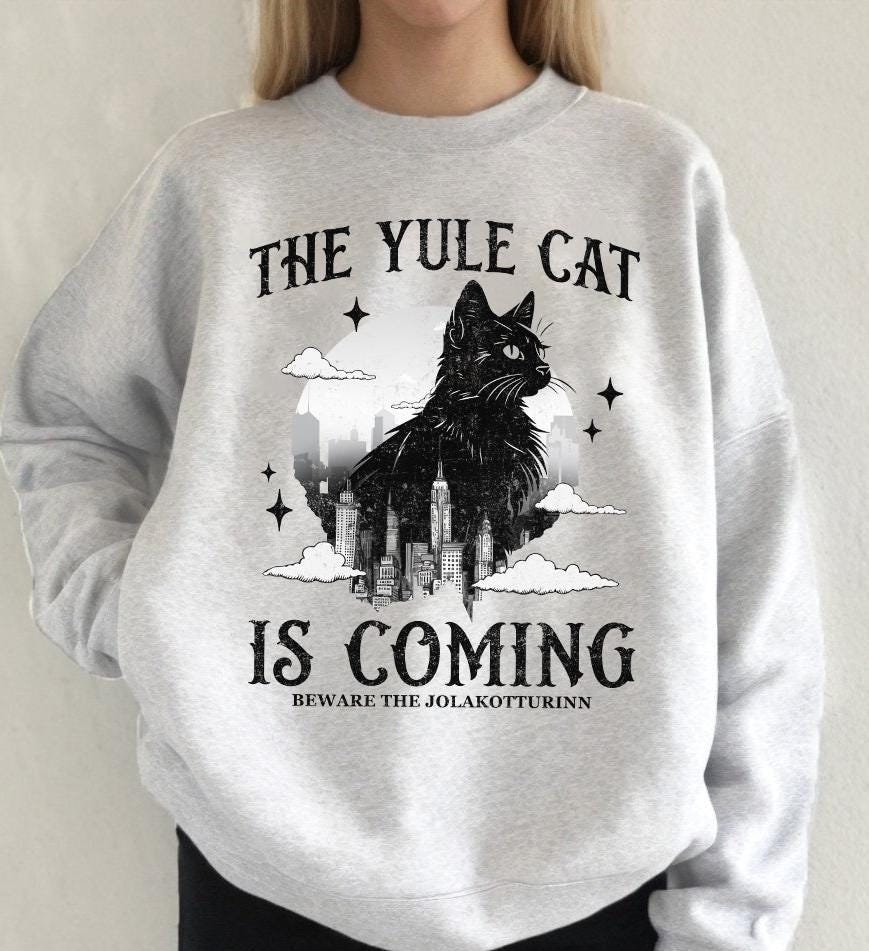 The Yule Cat Shirt, Krampus Cat Shirt, Jolakotturinn Christmas Cat Shirt, Holiday Solstice Yule Icelandic Folklore Dark Academia Shirt