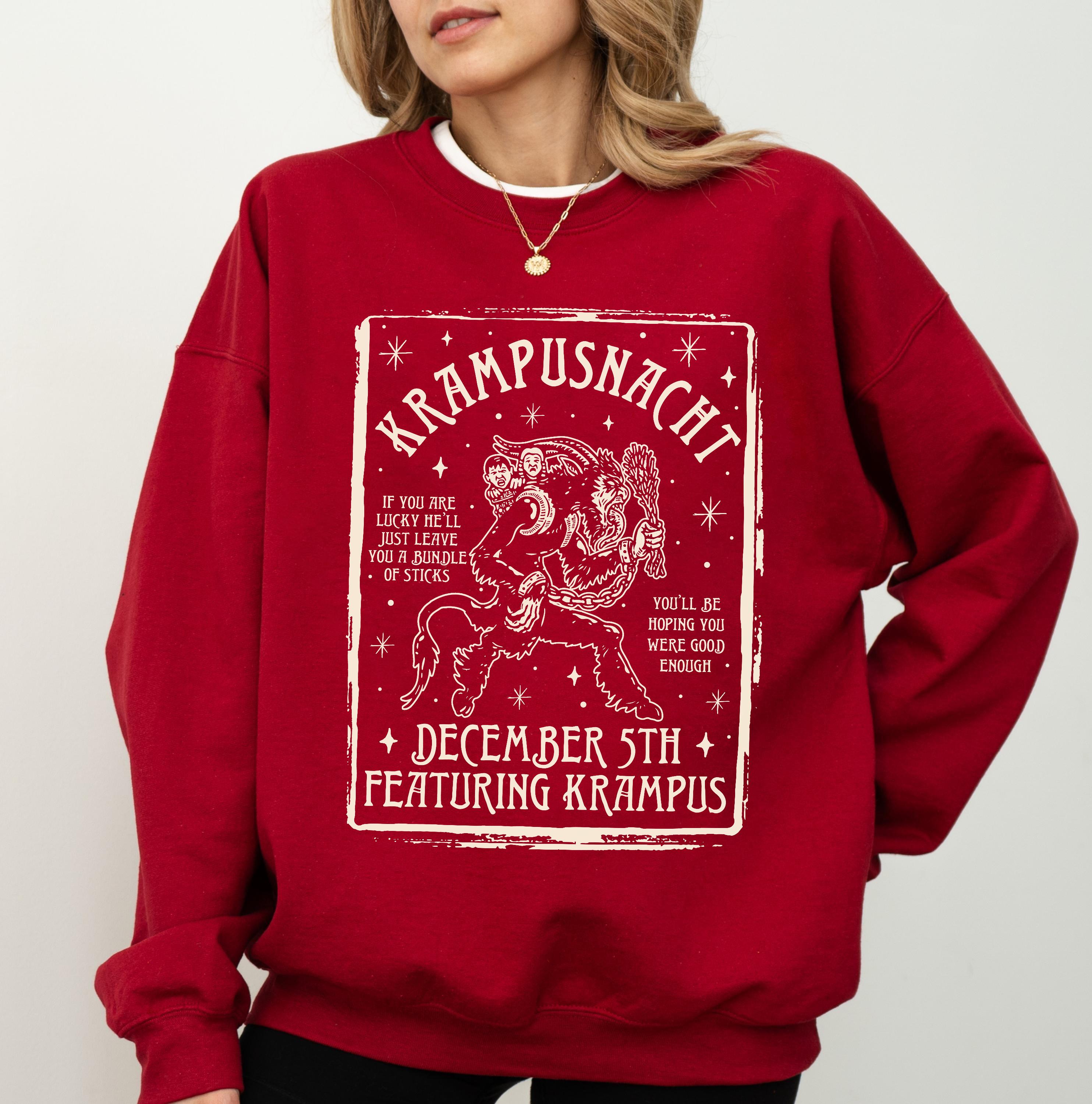 Krampusnacht December 5th German Christmas Sweatshirt, Krampus Horror Christmas Shirt, Festive Creepmas Aesthetic Shirt, Holiday Goth Shirt