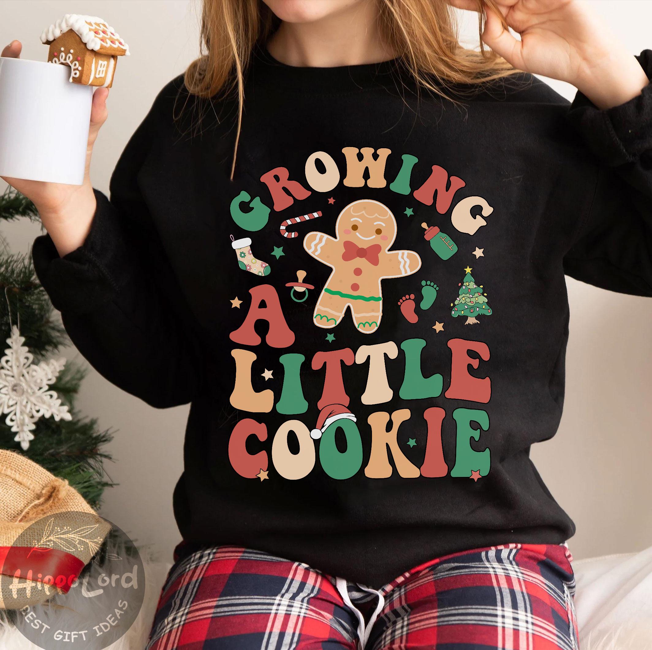 Christmas Pregnancy Announcement Sweatshirt, Maternity Christmas Shirt, Christmas Cookie Tee, Funny Baby Reveal, New Mom Gift for Christmas