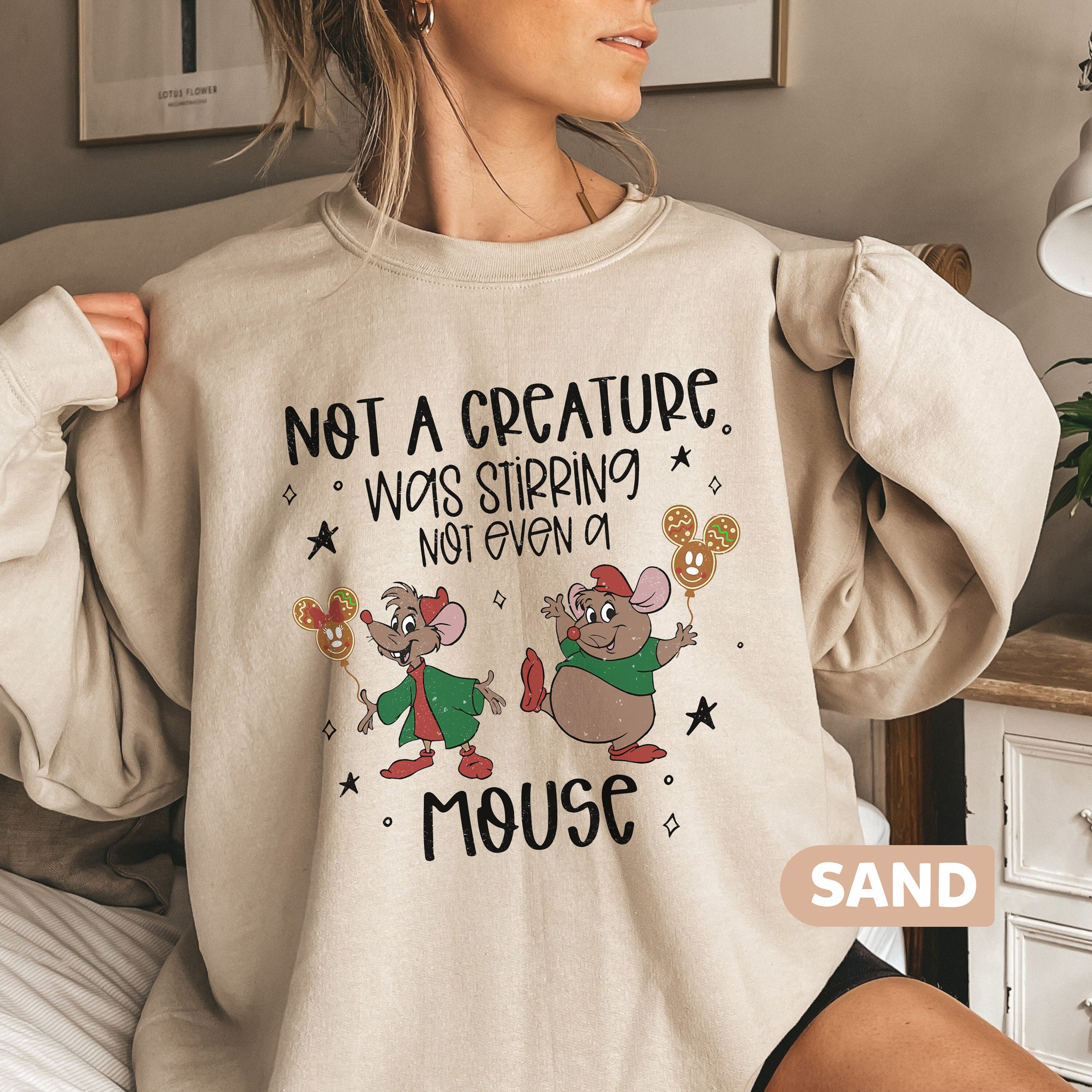 Gus Gus And Jaq Sweatshirt, Not A Creature Was Stirring Not Even A Mouse Shirt, Christmas Kids Shirt, Disneyland Christmas, Christmas Gifts