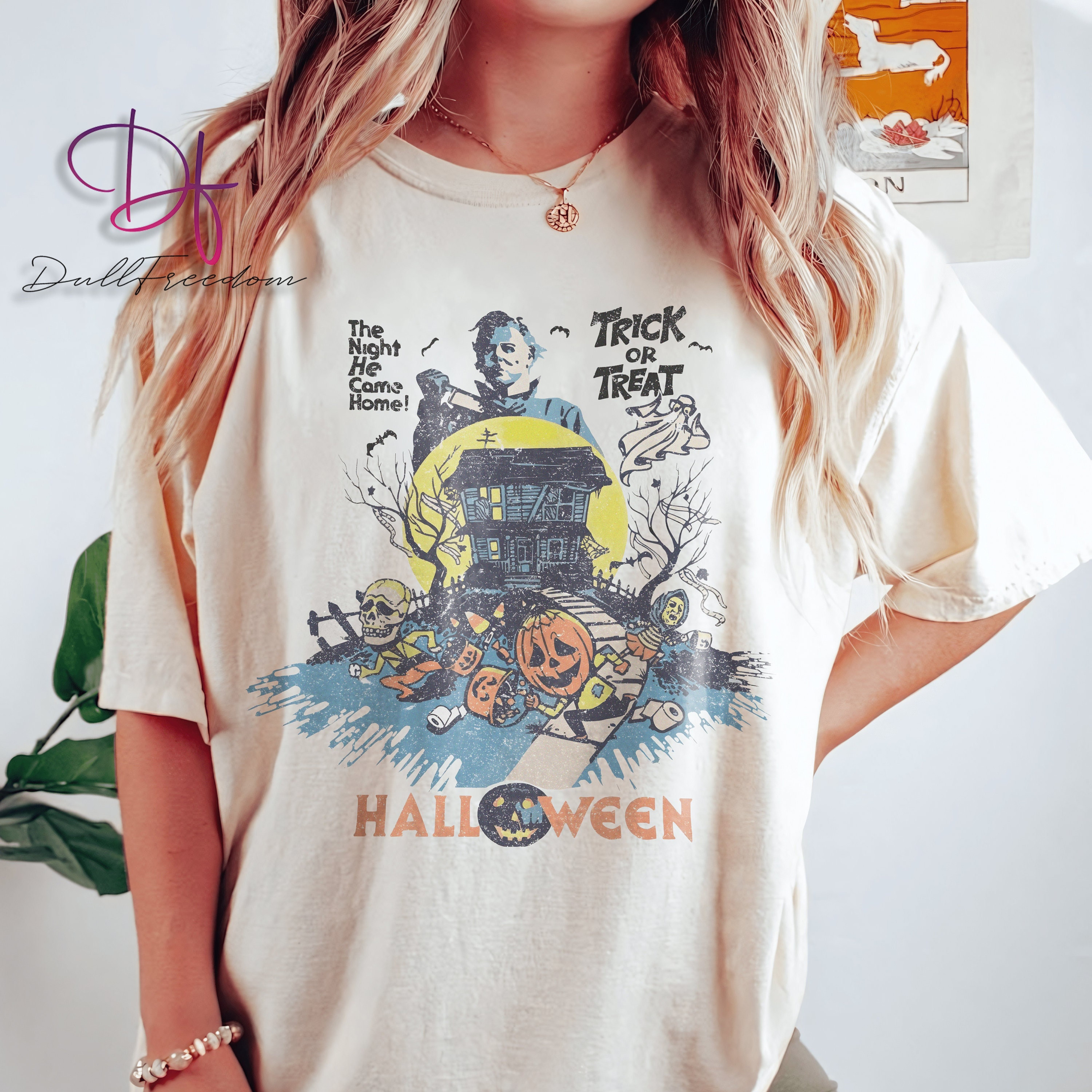 Vintage Michael Myers Halloween  Shirt, The Night He Came Home Shirt, H�lloween Horror Movies Shirt, Halloween Scream Shirt